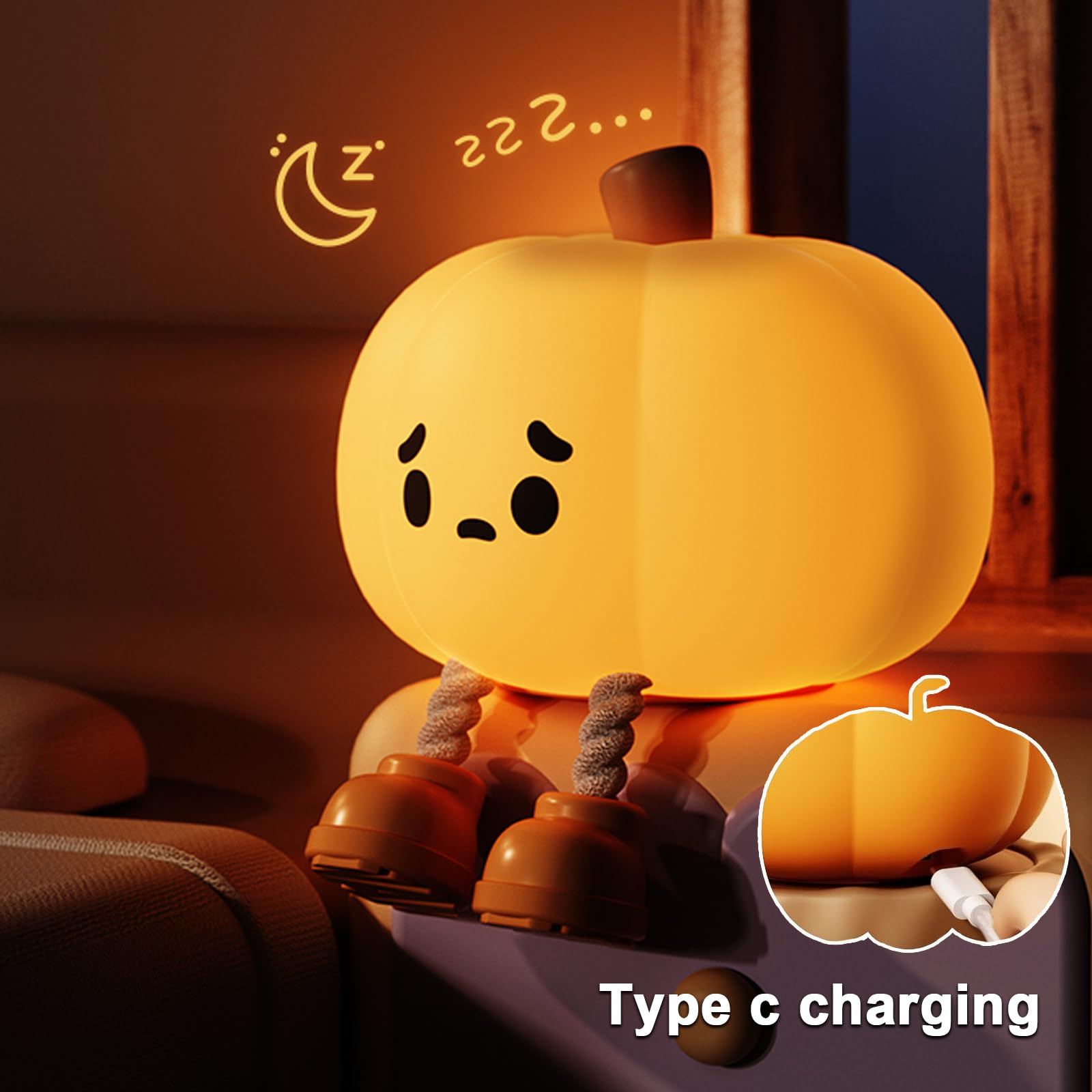 Zucca Luminosa Halloween Alla Zucca Luce Spettrale In Silicone Alla Zucca  Con 3 Livelli Di Luminosita Luce Soffusa Regolabile Per La Camera Da Letto  Soggiorno Ha P15684024 Luce Notturna, image size:1600x1600