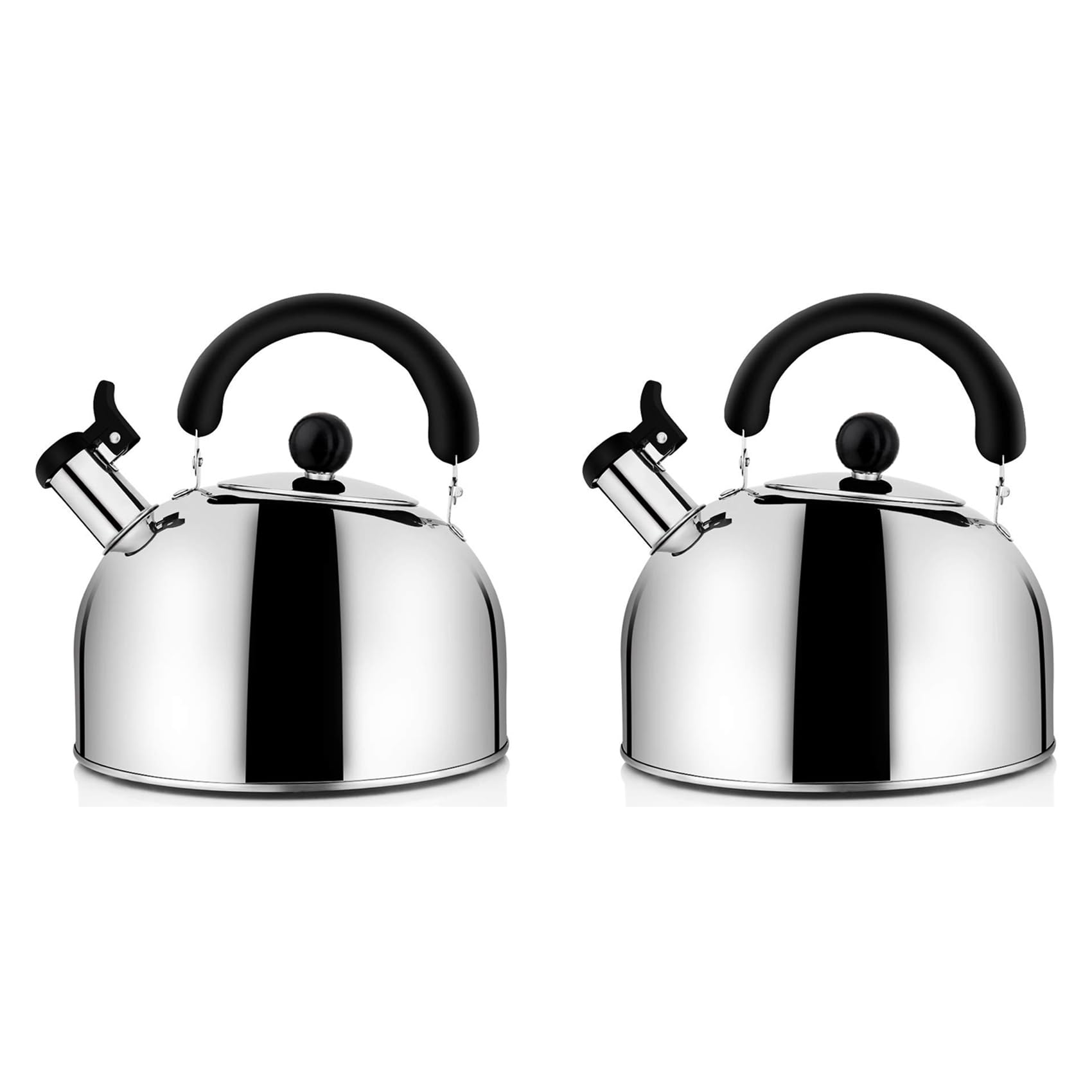 Hndhbfgrt 2X Tea Kettle Stovetop Whistling Tea Pot, Stainless Steel Tea Kettles Tea Pots for Stove Top,(4-Liter) Large Capacity