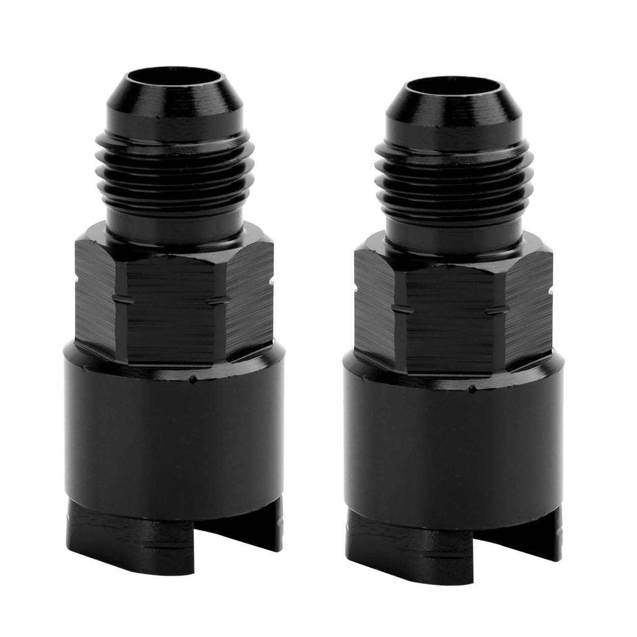 LokoCar 6AN Male to 5/16" Quick Disconnect Female EFI Fuel Rail Fitting Aluminum Black 2Pcs