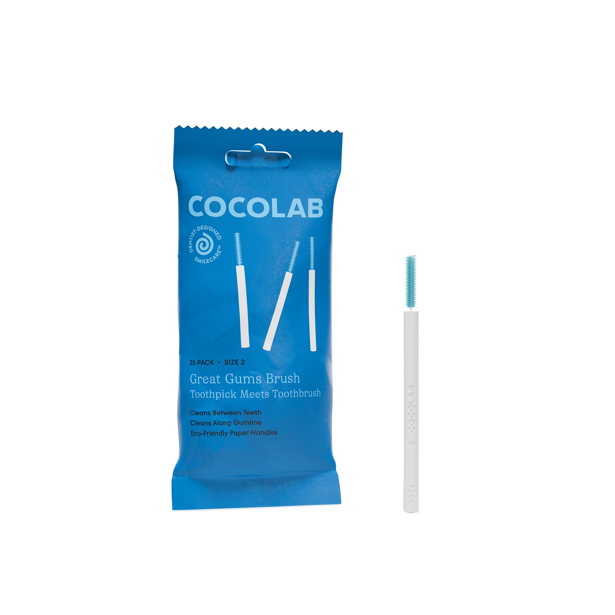 Cocolab Great Gums Brush, Soft Interdental Brushes for Small Spaces Between Teeth, Dental Floss Picks for Effective Teeth Cleaning and Oral Care,