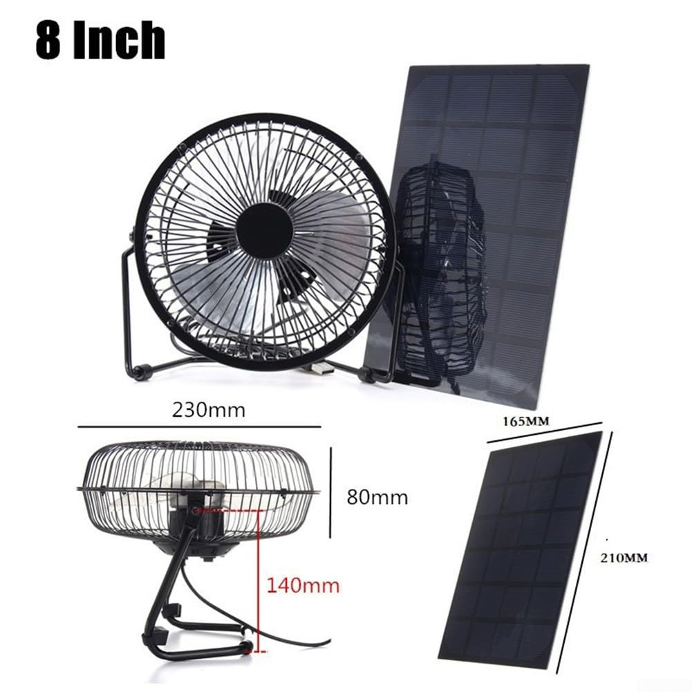Ventilatore a 8 pollici alimentato solare con il pannello 5 2W per i pollai e per i rifugi dell'animale domestico