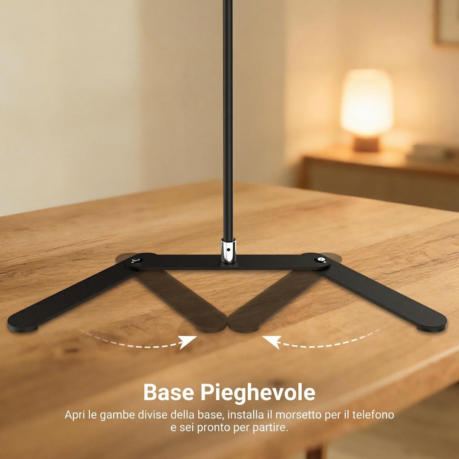 NEEWER Supporto Treppiede Telefono Overhead con Braccio Articolato con Doppia Testa Sferica, Porta Cellulare da Tavolo con Base Pieghevole per Pianoforte Cucina Disegno Schizzi Streaming Live, DS026