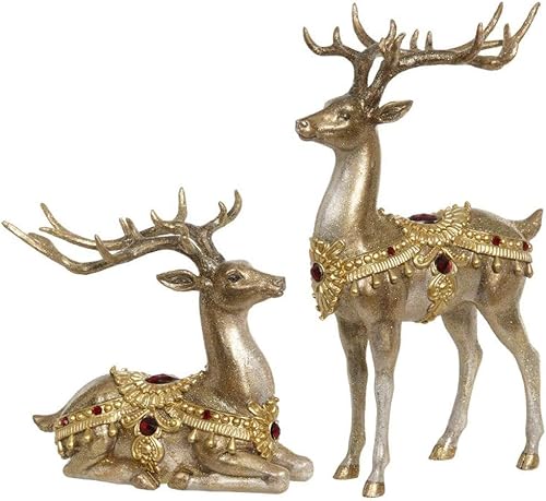 Mark Roberts Colección Navidad 2020 Elegante ciervo de 12 pulgadas, surtido de 2 figuritas, figuras de Navidad, elegante decoración navideña de