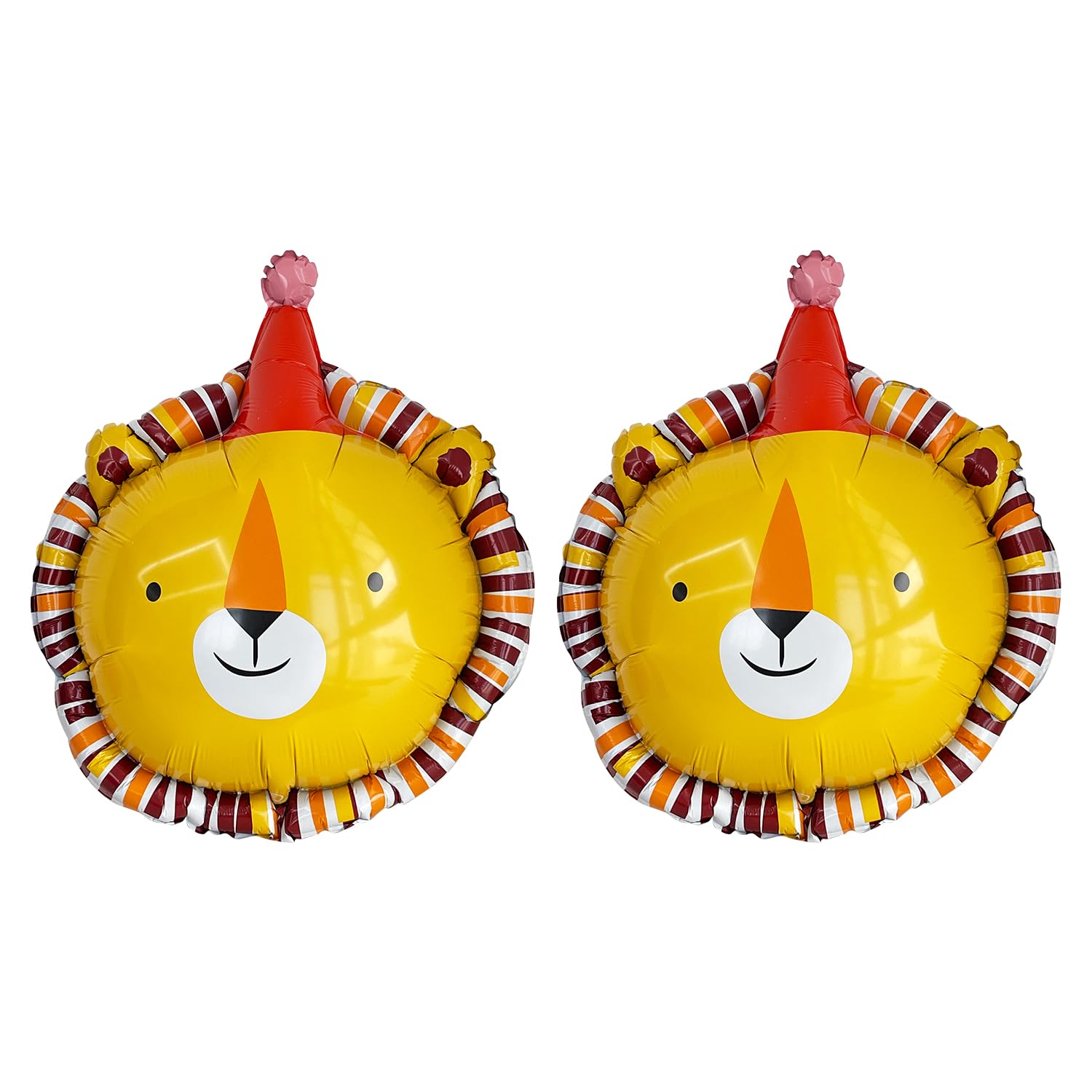 Animal Head Foil Balloon Kit, Lion Bear Monkey Cat foil balloon, Birthday Party Decorations, Baby Shower Supplies (Lion(2 pieces))
