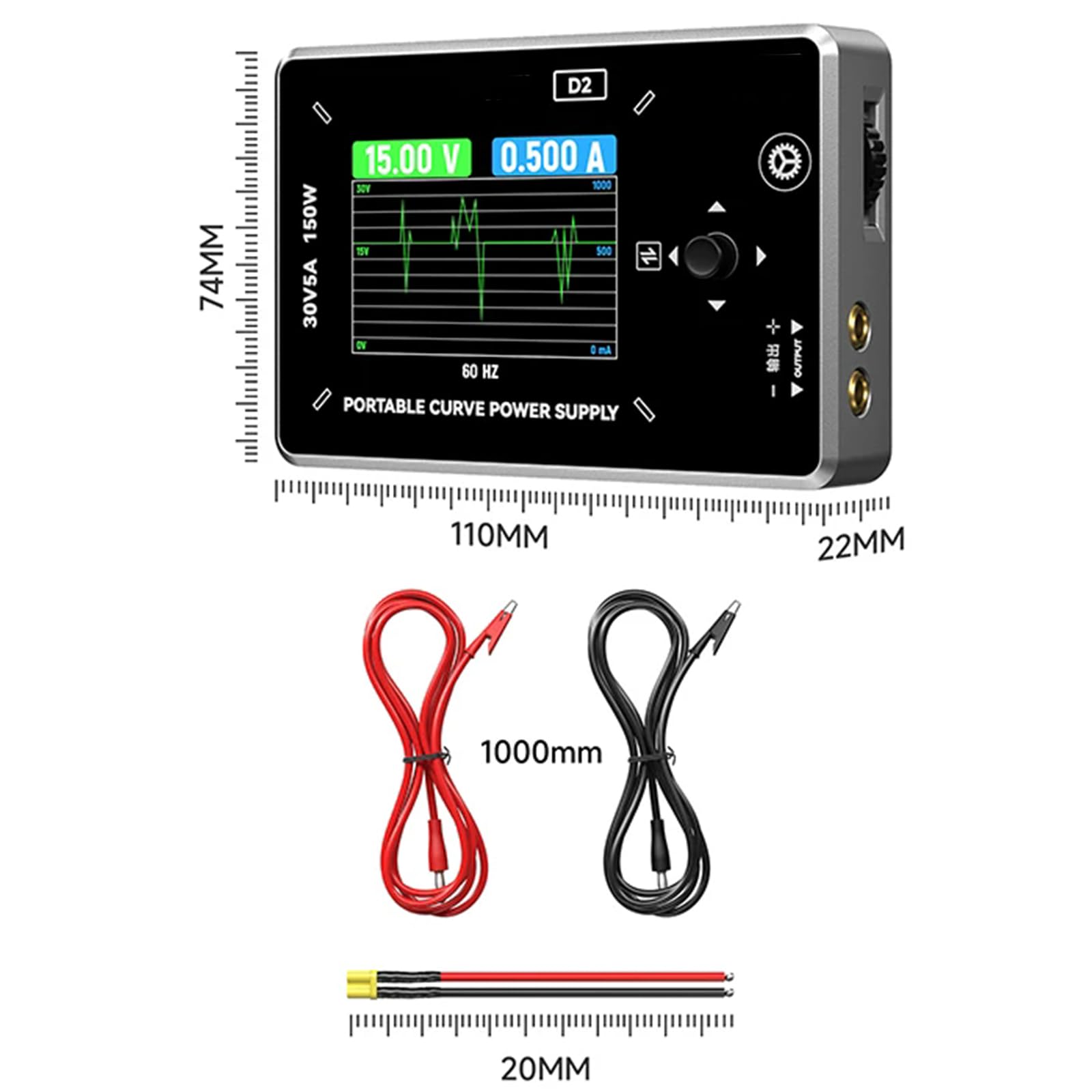 Zmienny zasilacz prądu stałego, regulowany zasilacz CNC 0-30 V 0-5 A, z pokrętłem kodera, interfejsem typu C, 4-cyfrowym wyświetlaczem LCD, do obwodu elektrycznego