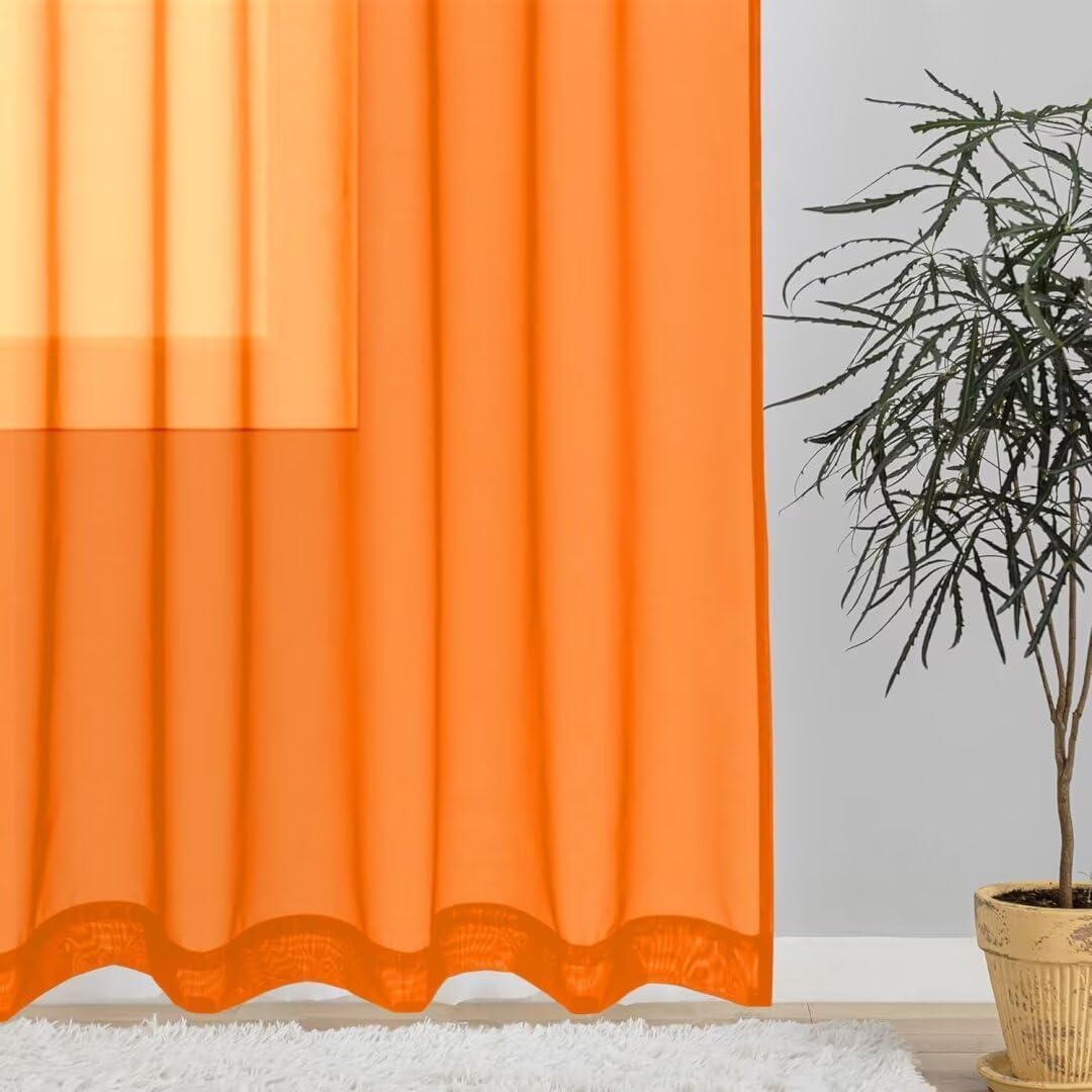 Tende trasparenti in voile tinta unita, con tasca per asta, trattamento per finestra, per soggiorno/camera da letto, set di 2 pannelli, 228,6 x 183 cm