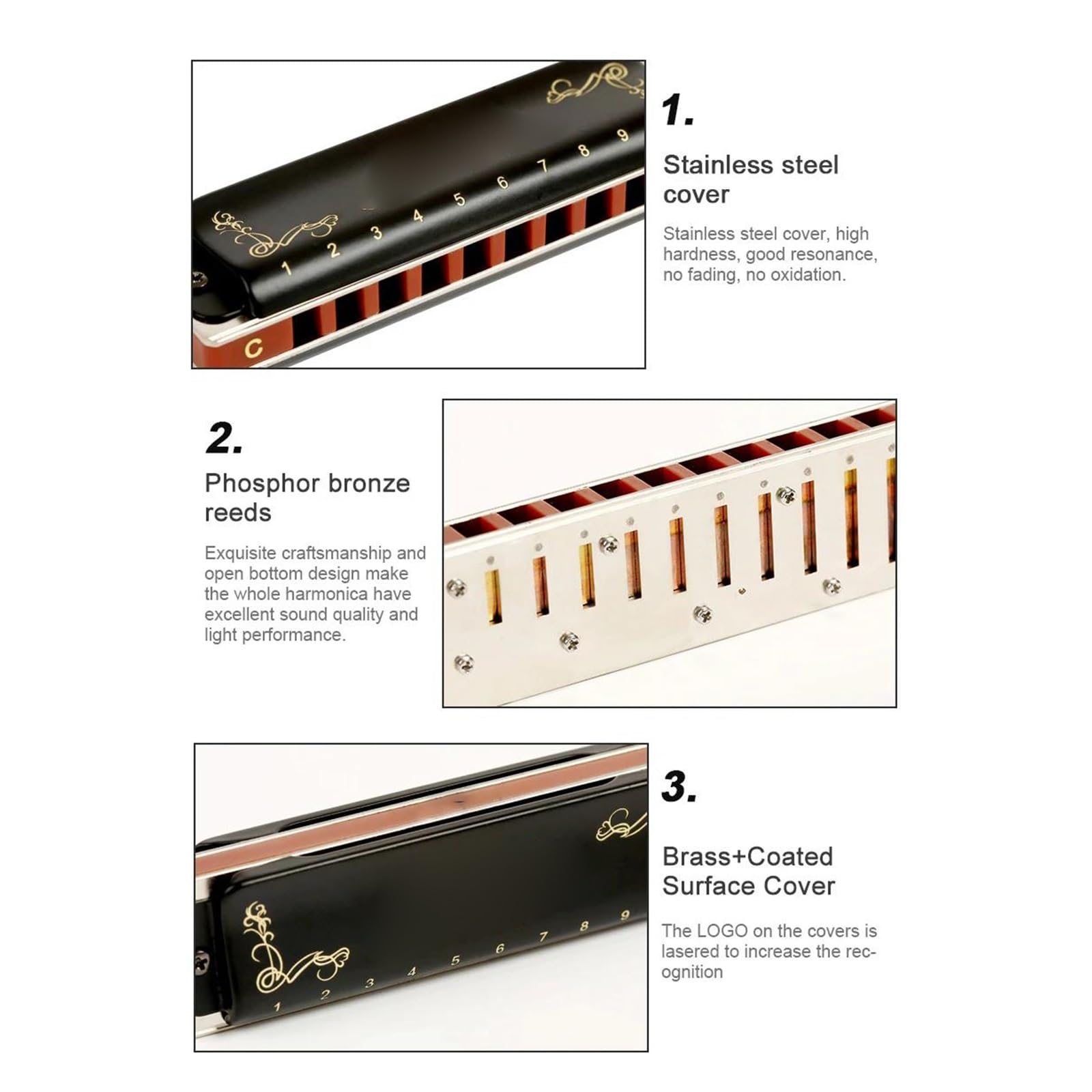 Harmonijka Z Wieloma Tonami Do Wyboru Z Harmonijki Diatonic Blues Harp Good Harmonica(Sliver-Db)