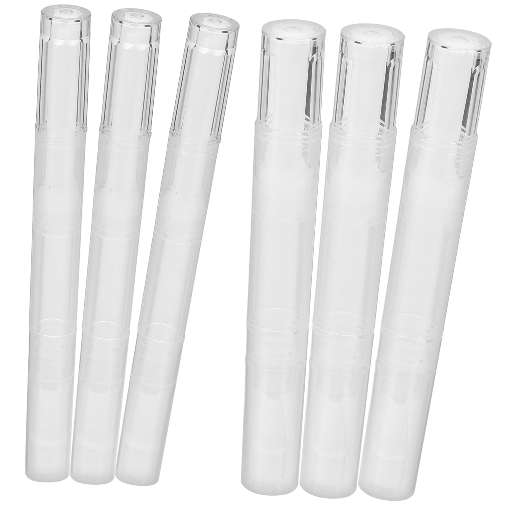 NOLITOY 6pcs Cuticle Oil Pen Refillable Set Empty Nail Oil Pens Lip Gloss Tubes for Nail Polish and Cuticle Care