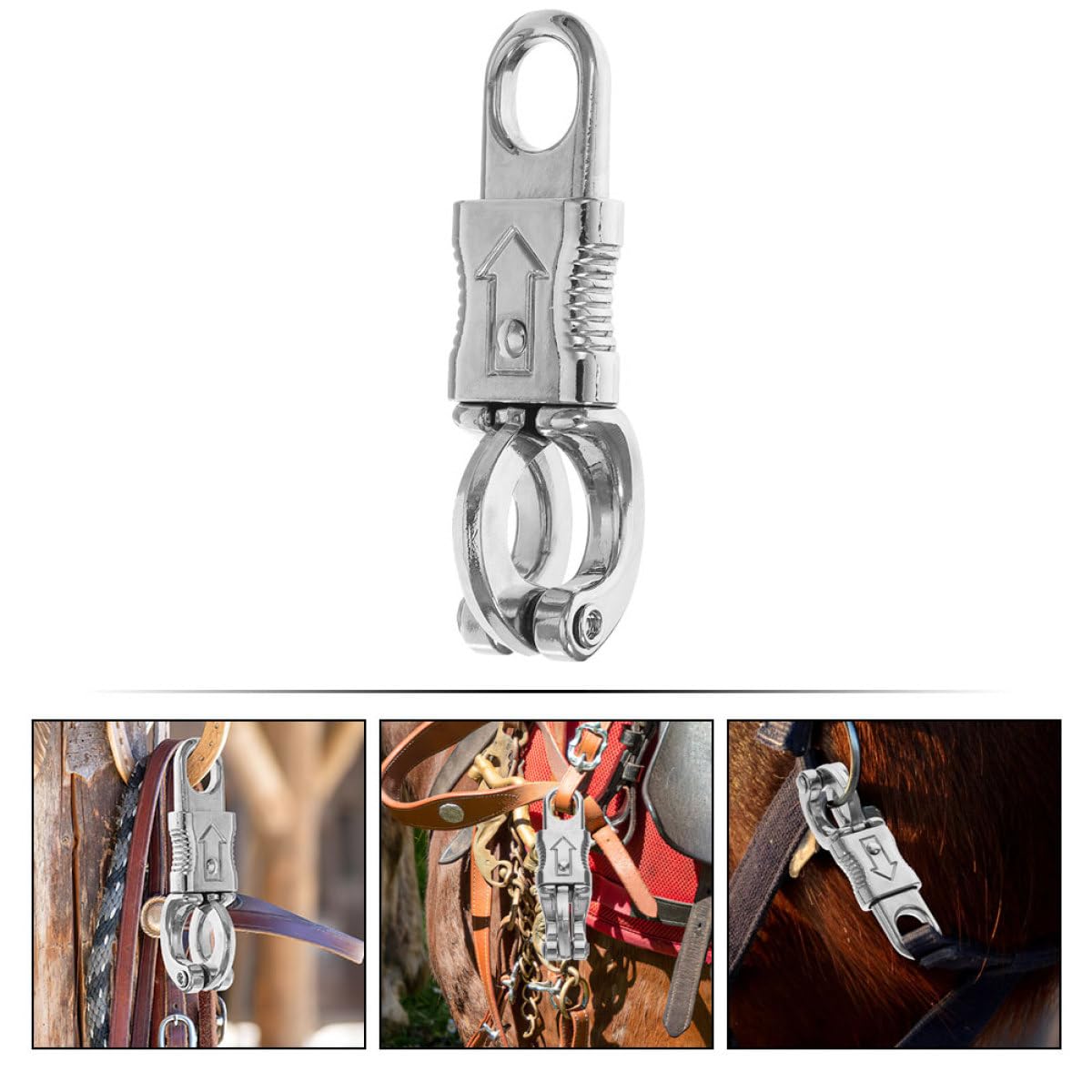 ifundom Gancio Equestre a Sgancio Rapido in Lega di Zinco, Set 3 Pezzi con Molla, Clip di Metallo per Finimenti Cavalli e Accessori Equitazione, per Sport All’aria Aperta e Attrezzature