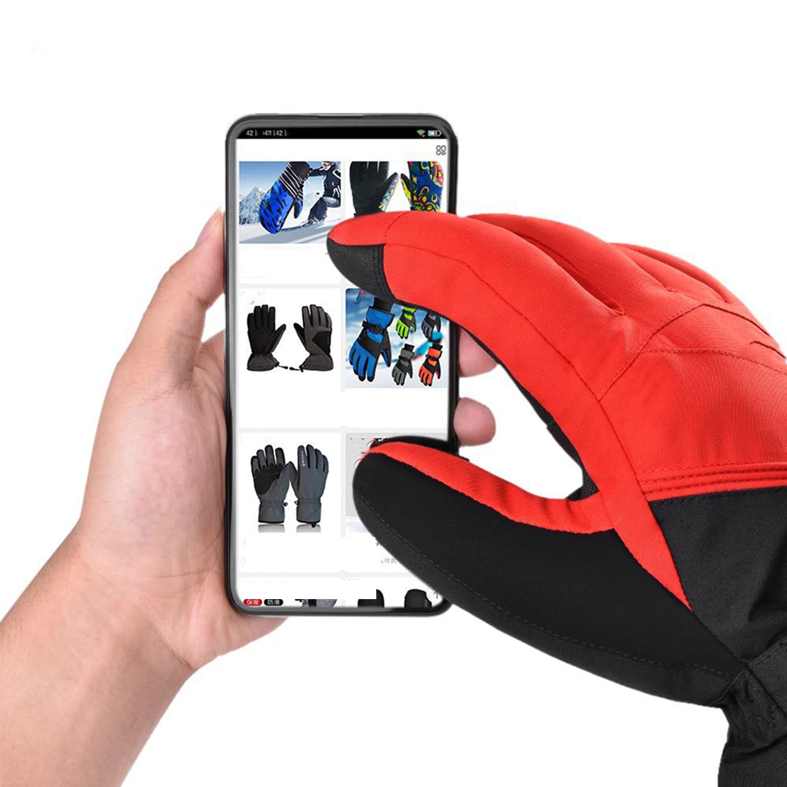 Ski Neige Gants Écran Tactile Hiver Chaud Doigt Complet Étanche Moto Thermique Épaissir Gants de Snowboard