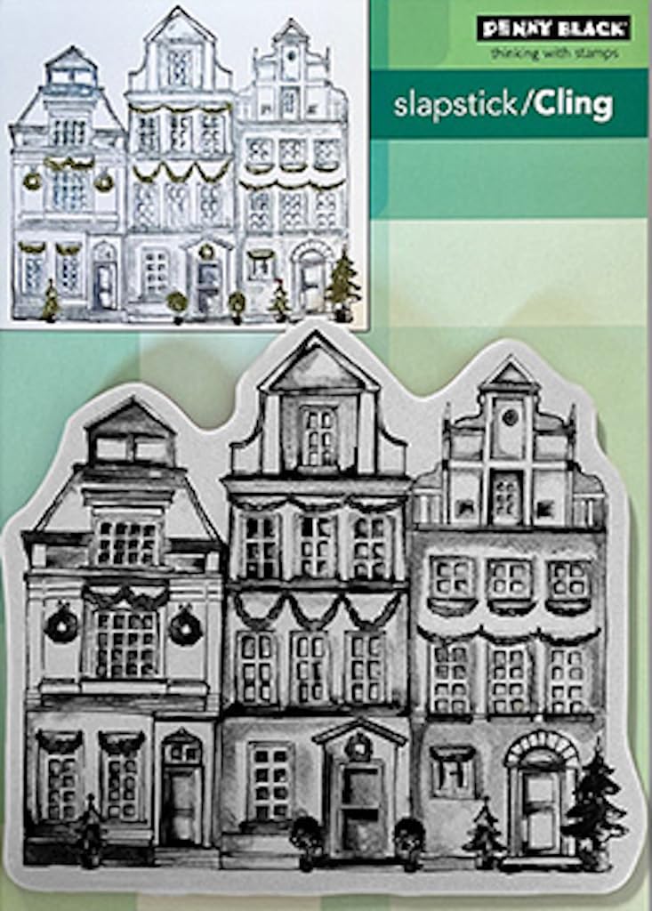 Penny Black Black Penny Cling Rubber Stamps - Christmas Town 40-943
