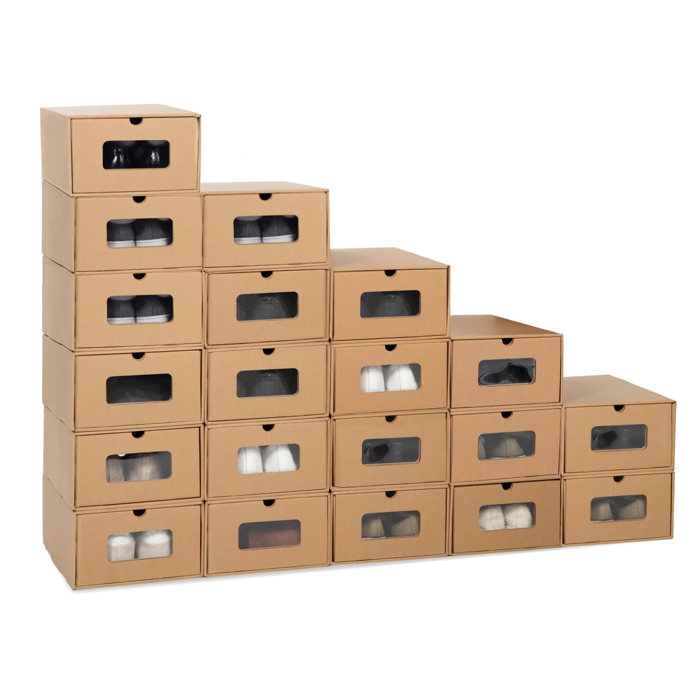 IDMarket - Lot de 20 cartons boites de rangement à chaussures avec tiroir