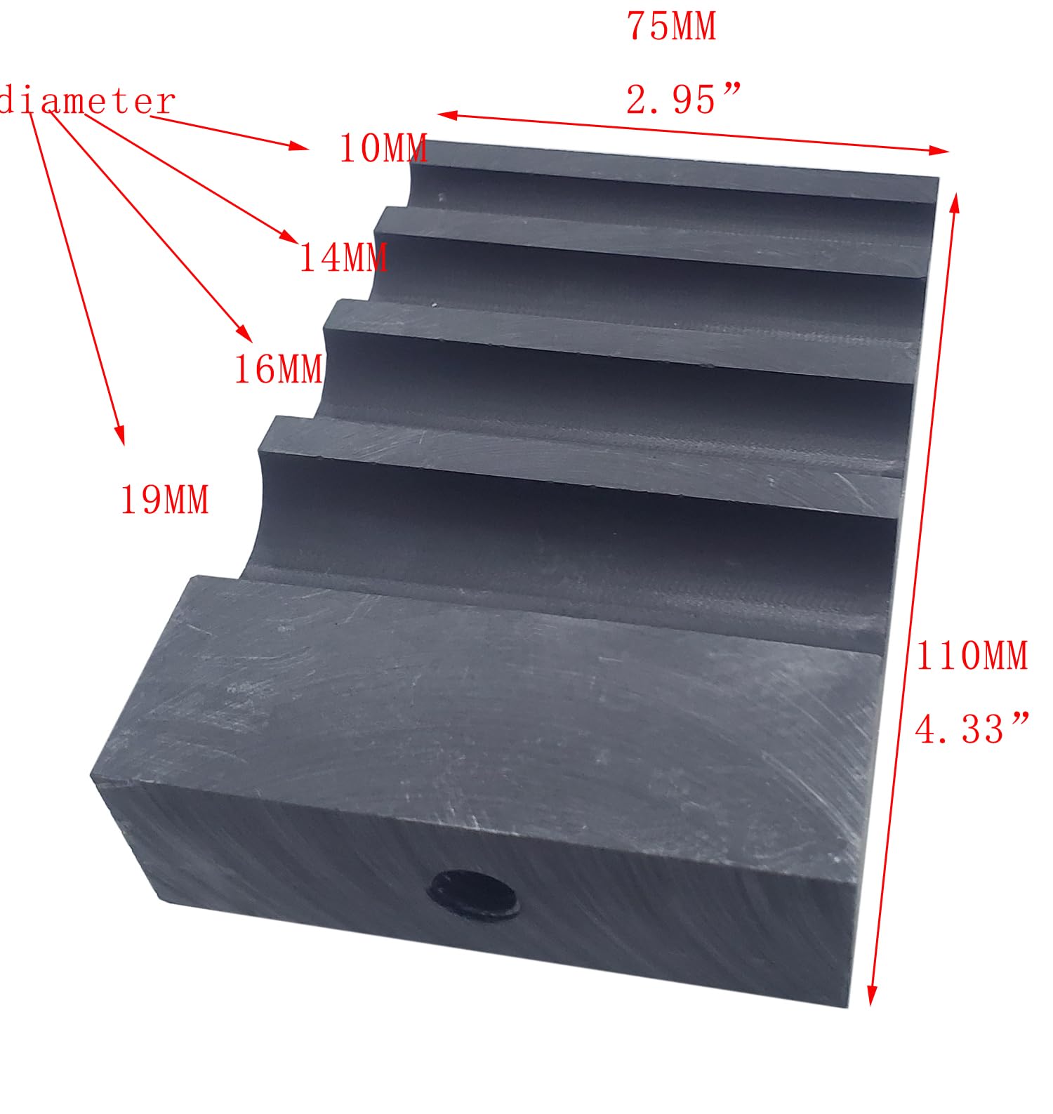 OTOOLWORLD Semicylinder Graphite Glassblowing Casting Hemispherical Mold Casting Ingot Mold Graphite Mold Lamp Working Graphite Mold - Image 3