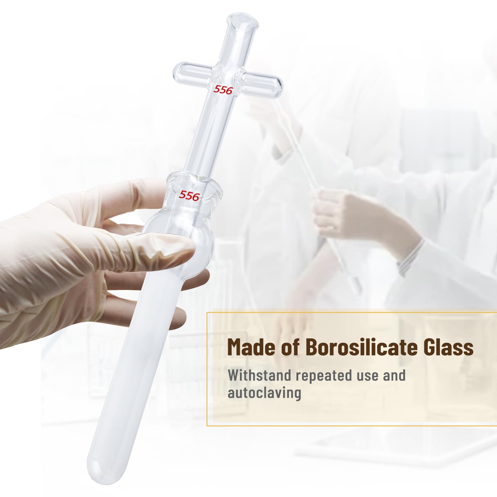 4E's USA Tissue Grinder 4 Sets – 15 ml Glas Dounce Homogenisator Tissue Grinder Tube mit Stößel, aus Borosilikatglas mit Kreuzgriff