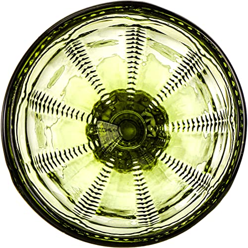 Elsjoy Set Of 4 Vintage Green Wine Glass, 8.5 Oz Embossed Glass Goblet Colored Stemmed Drinking Glassware, Beverage Stemware For Juice, Cocktail, Party Wedding #TOP6