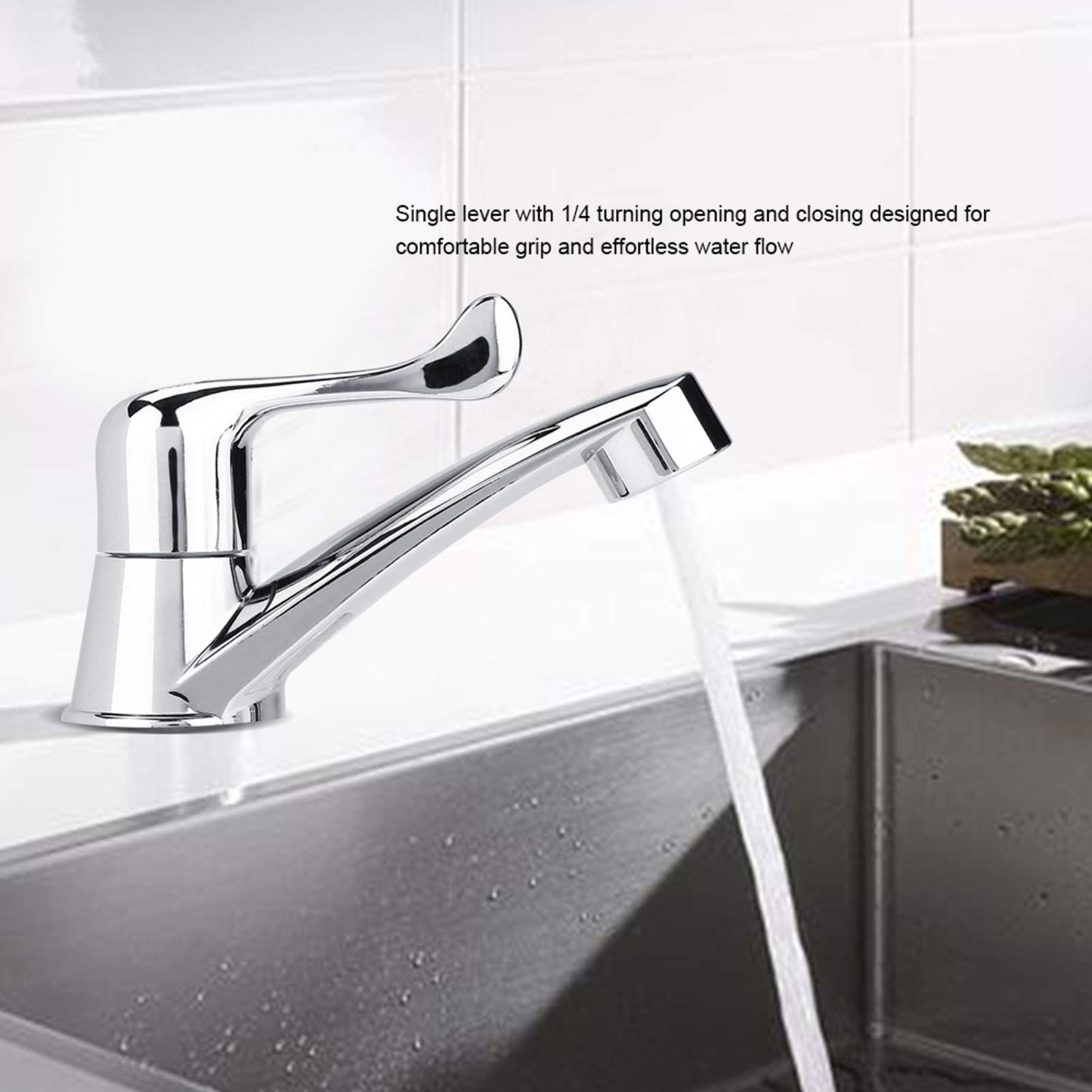 ABS Plastic Sink Water Tap Single Cold Type Faucet Inlet Thread Size G1 2 20mm for The Use — view 4