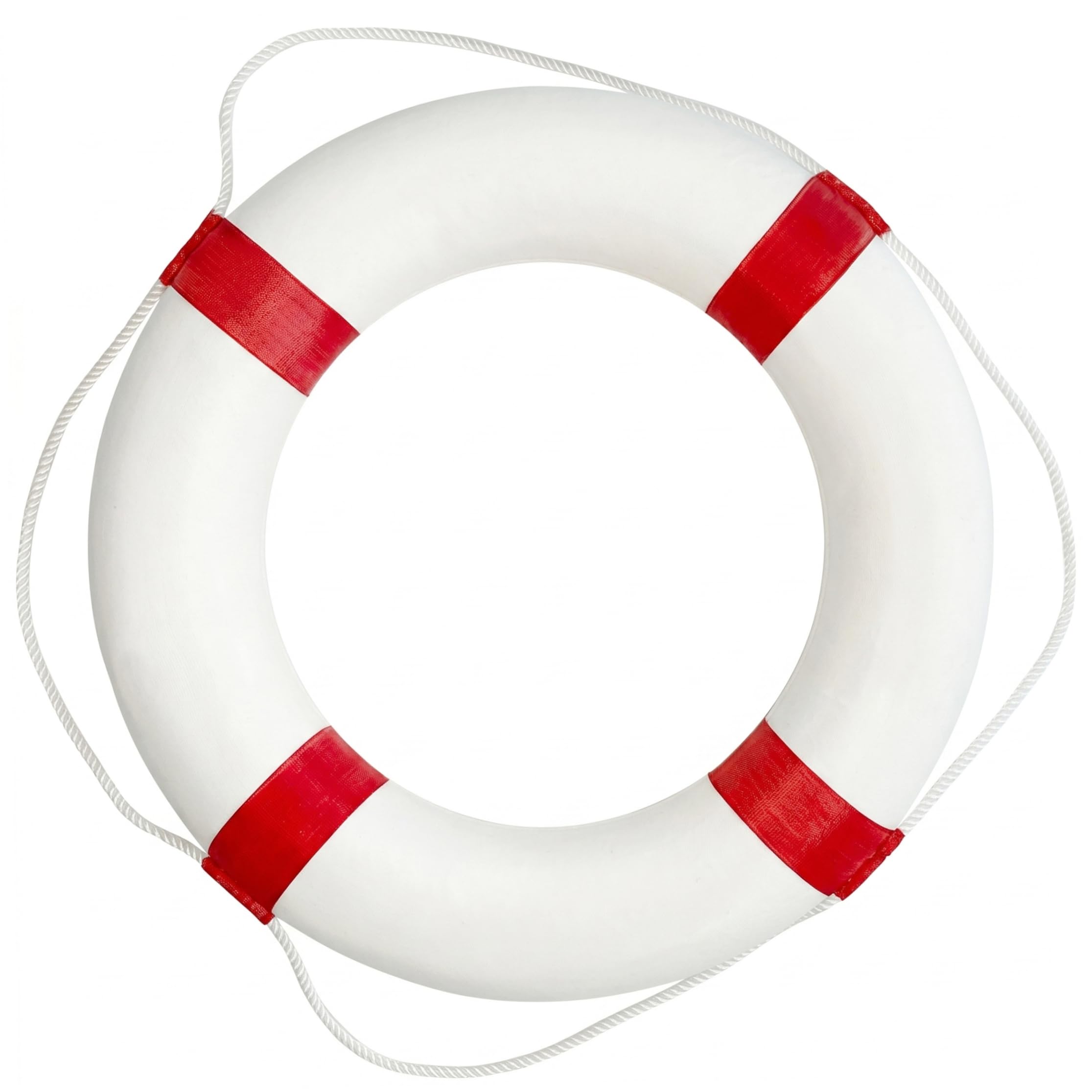 Rettungsring für Pools 50 cm (20 Zoll) Nicht aufblasbarer Sicherheitsring mit Reflektorfolie und Seil zur Wanddekoration rot-weiß