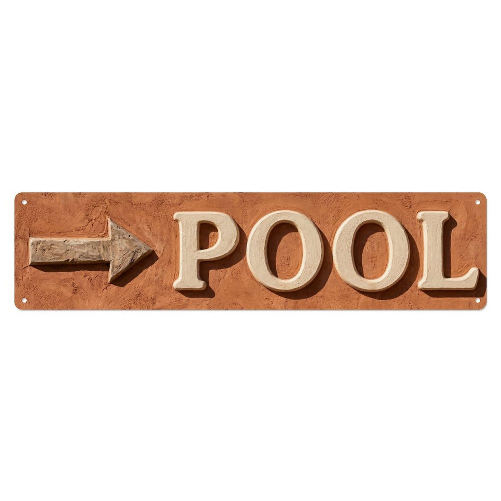 Okahys 4X16inch(10X40cm) Swimming Pool Terracotta Earth Metal Tin Sign