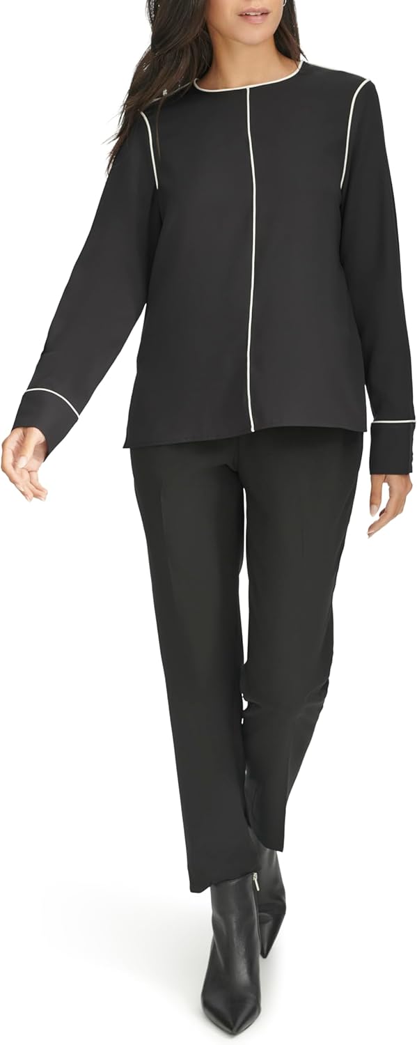 Calvin Klein Womens Long Sleeve Blouse