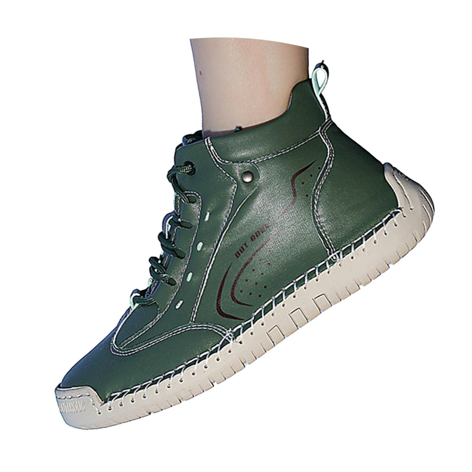 Baskets montantes décontractées similicuir à lacets femme marche légères 36.5 - 8