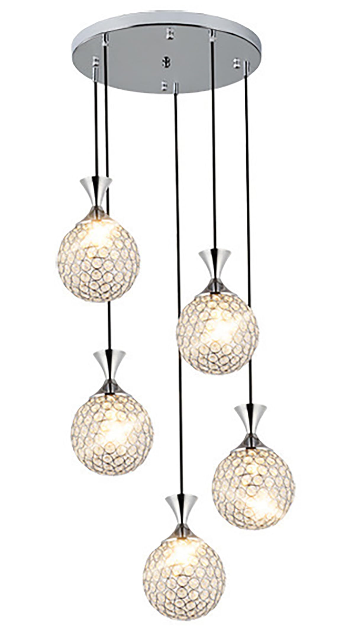Lampe suspendue de salon design en cristal, lustre de luxe au charme intemporel