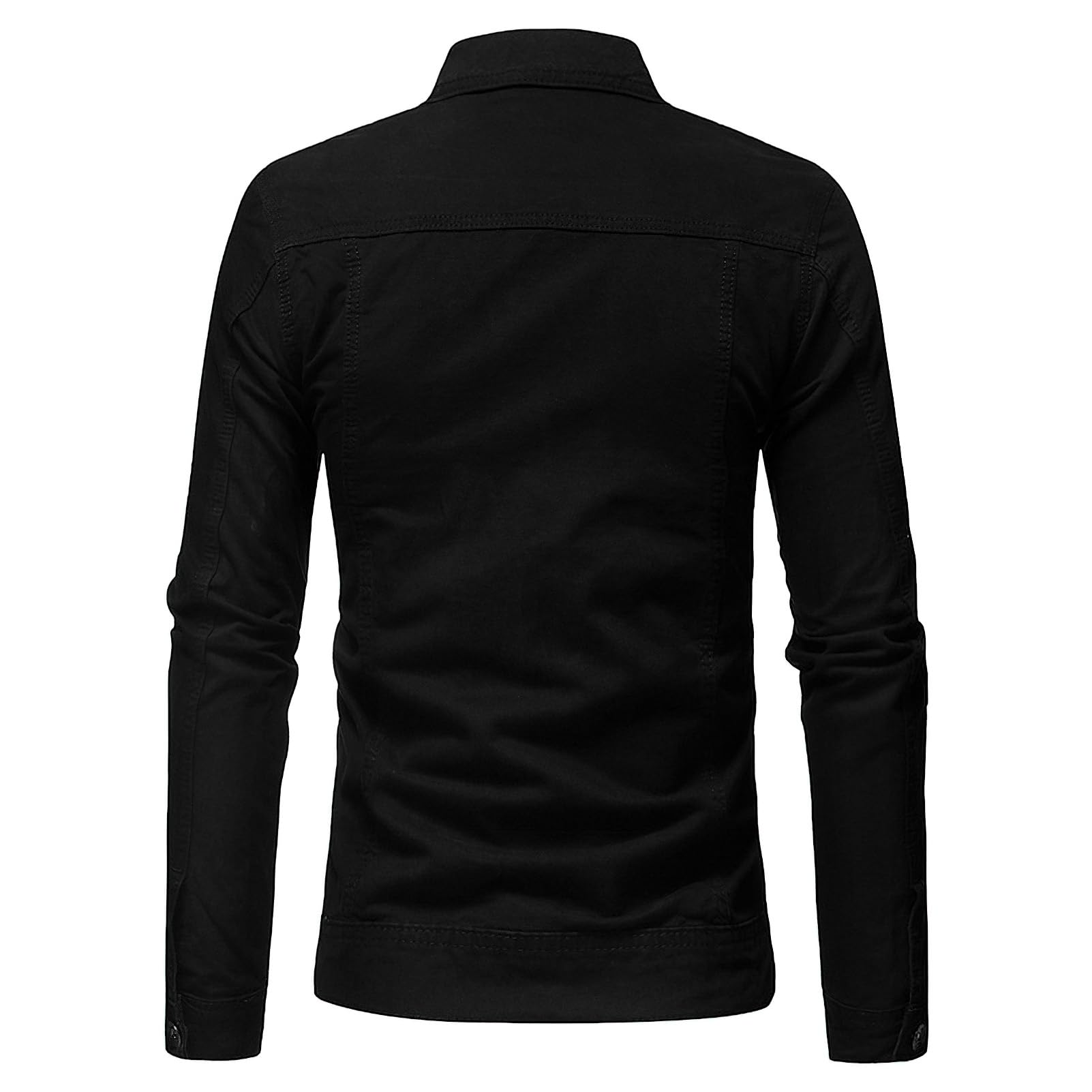 amropi Veste en Jean pour Hommes Blouson en Denim Jacket avec Boutons et Poches