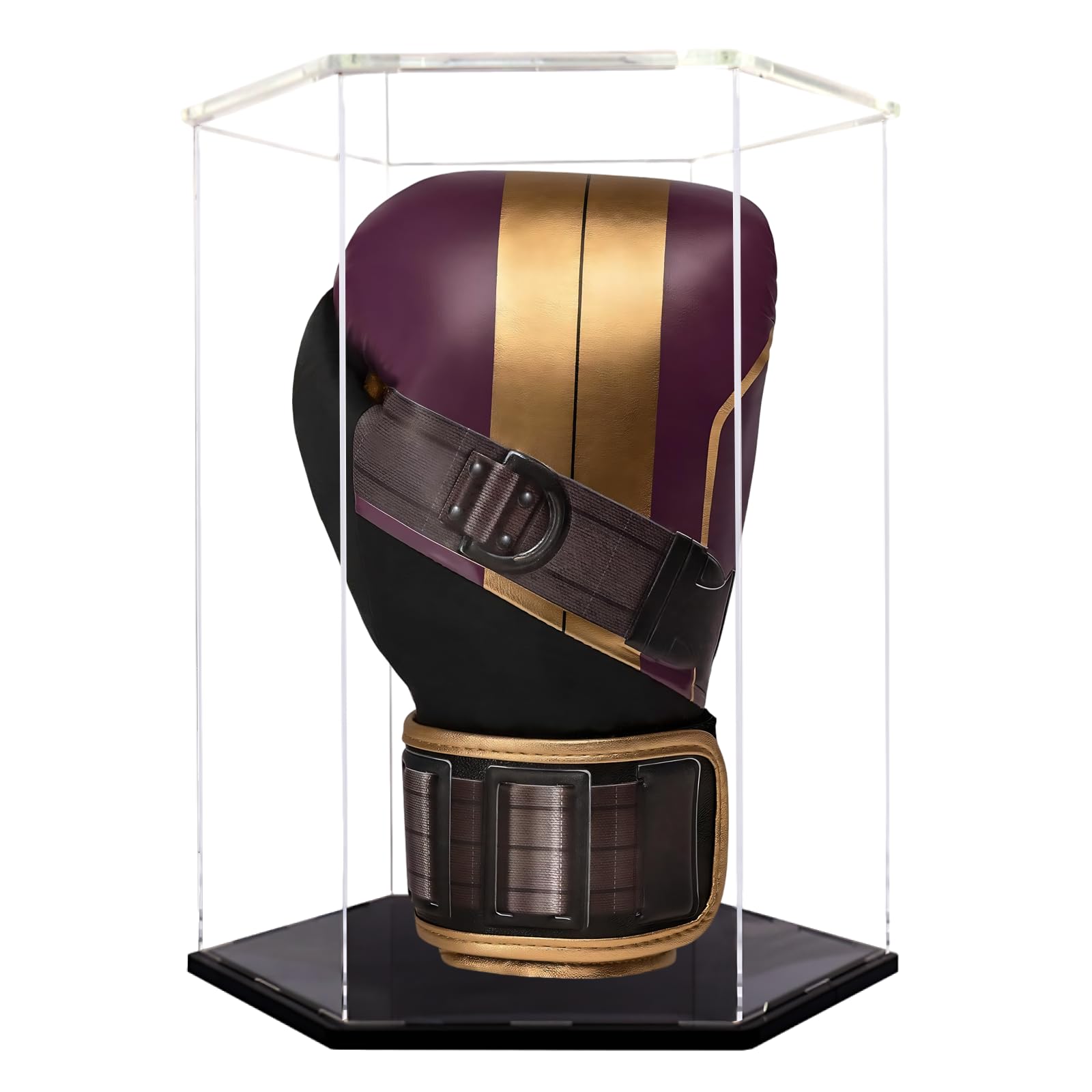 Boxing Glove Display Case?Clear Boxing Glove Display Case?Boxing Glove Stand?Baseball Mitt Ball Football,Self-Assembly Acrylic Display case for Full Size Boxing Glov