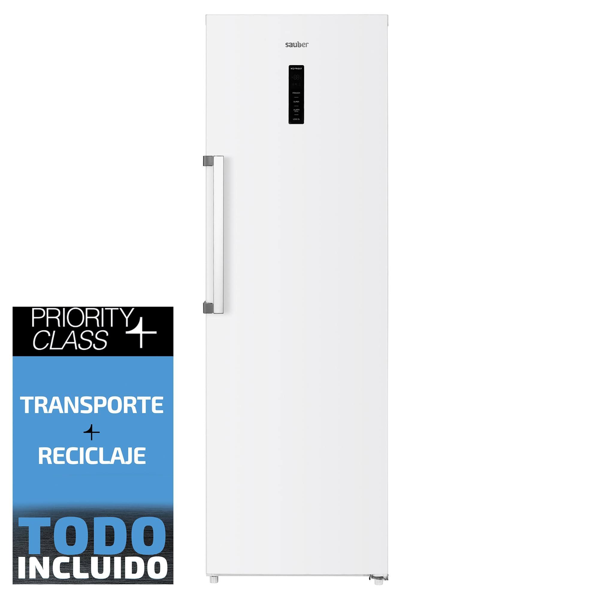 Sauber - FRIGO 1 Puerta FRIG. SAUBER SERIE 5-1P18524WH NF- NO FROST - E - 185 X 60 cm - 274 litros - Display Control Temperatuta - ENTREGA Y RETIRADA USADO EN DOMICILIO INCLUIDA