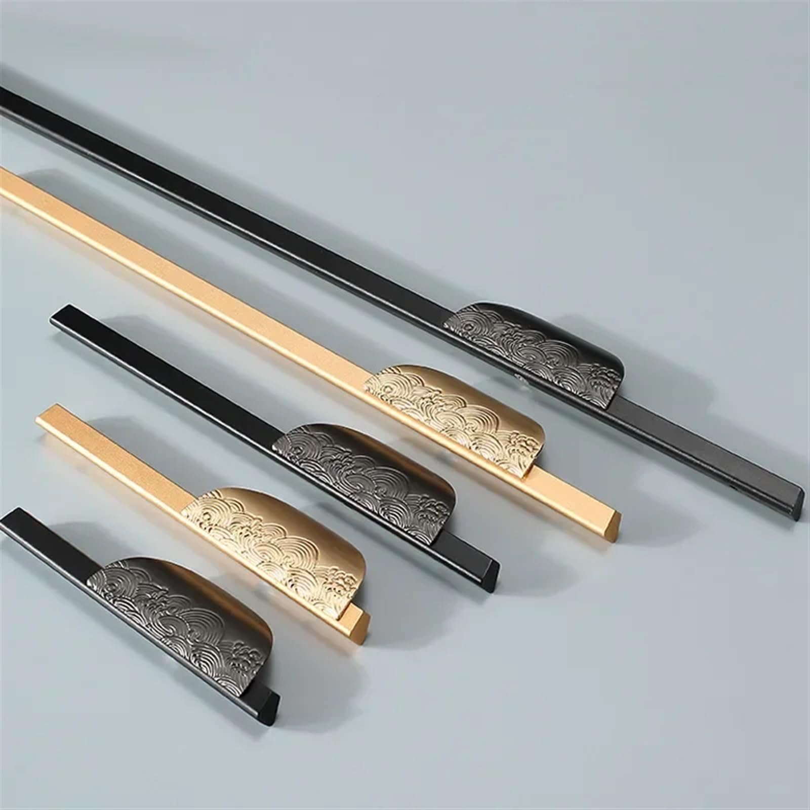 ACLDOYYV Gold Semicircle Cupboard Handles Creative Relief Cabinet Pulls Opposite Furniture Luxury Classical Cabinet Door Handles 1Pcs (Color : Black Gray 128mm)