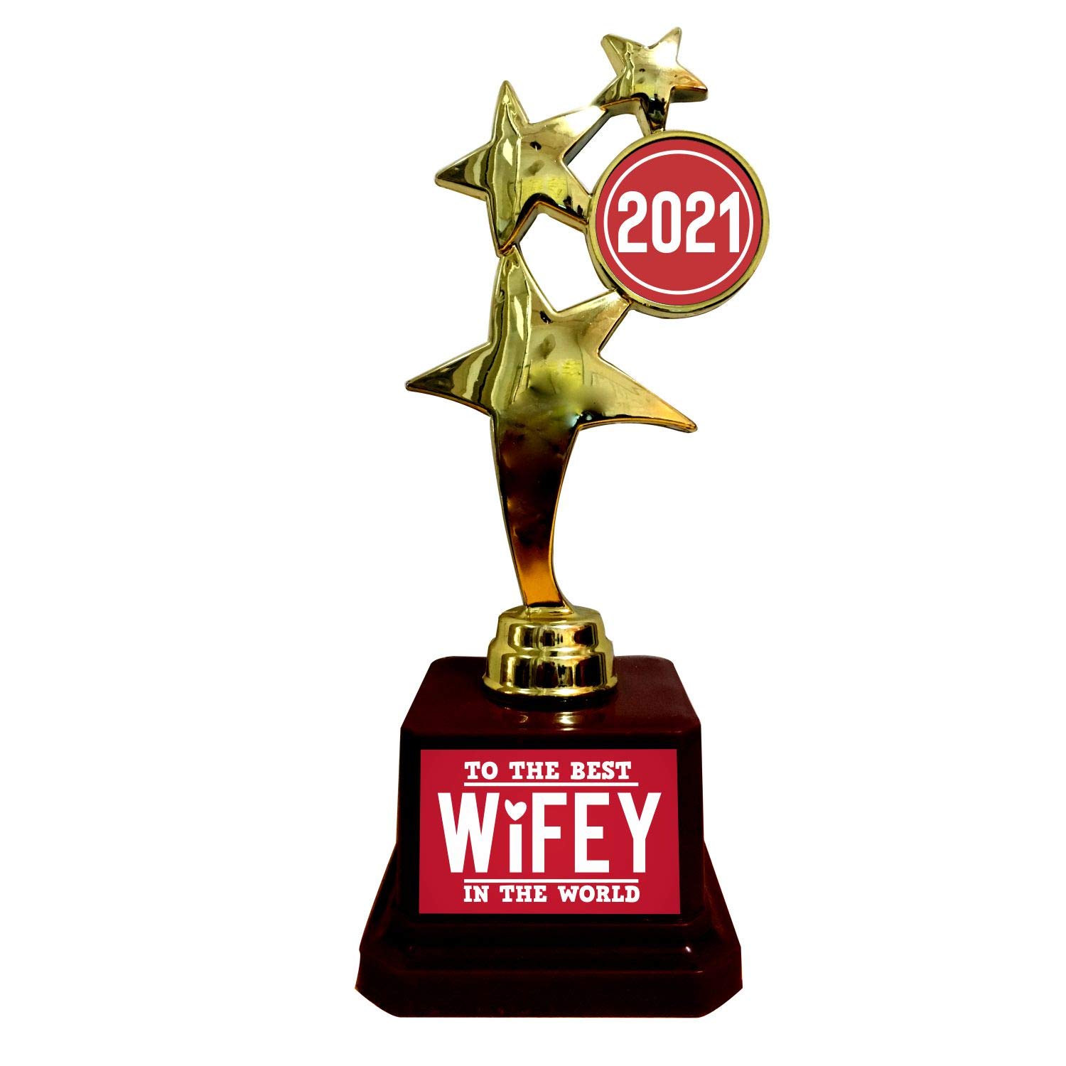 Yaya Cafe™ Gift for Wife, Best Wifey in The World Award Trophy - Star Golden (B07XXWHF7Z) Amazon Price History, Amazon Price Tracker