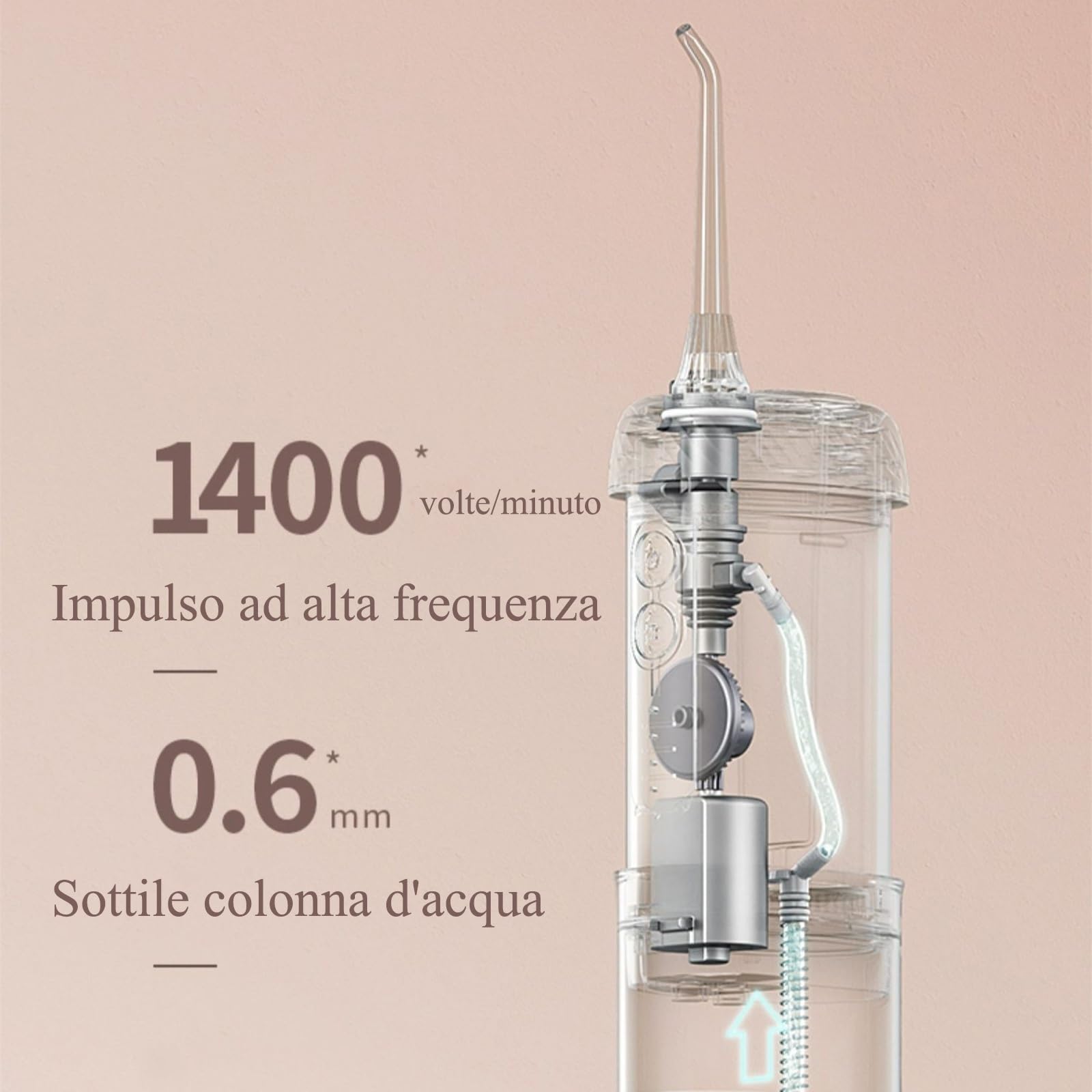 Przenośny irygator dentystyczny, dentystyczny irygator do wody, profesjonalny irygator do wody doustnej, 180 ml dentystyczny irygator jamy ustnej, wodoodporność IPX7 / 4 tryby, odpowiedni do podróży i