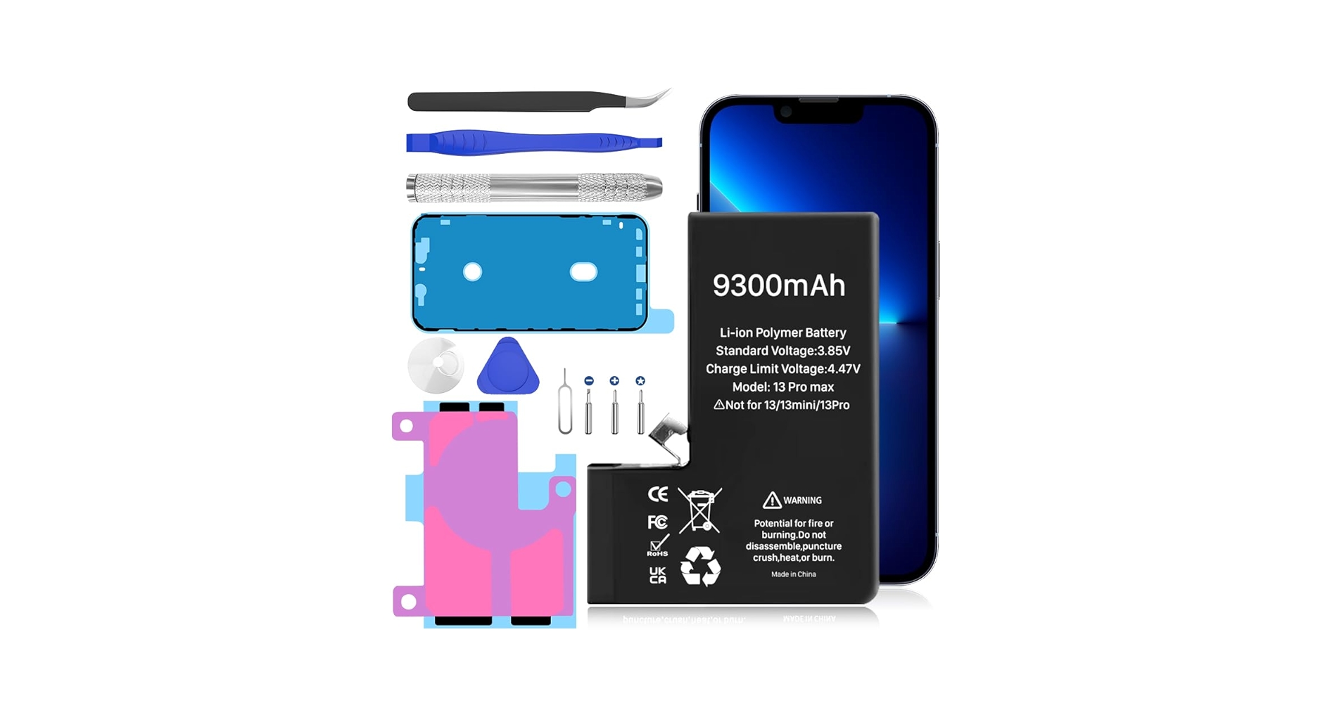 Amazon.com: BOANV 9300mAh Replacement Battery for iPhone 13