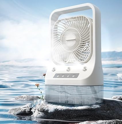 MILONI USA Personal Air Cooler Fan for Room Cooling Fan Portable Ac for Home Portable Air Conditioners Water Cooler Mini Ac for Room Cooling Hanging Closet Shelves (Mini Cooler Fan)