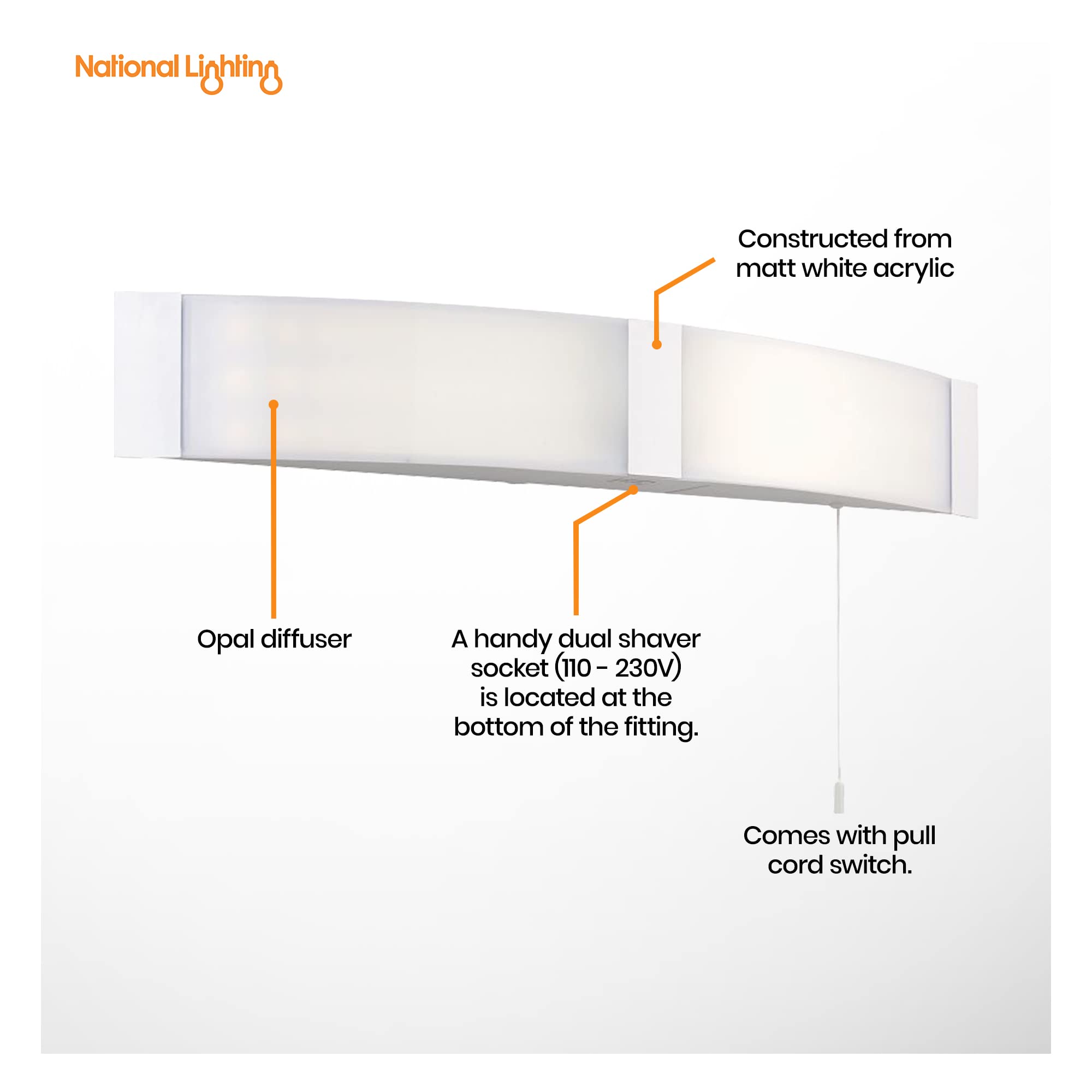 ONAN Bathroom Wall Light IP44 Rated LED Bathroom Shower Room Bathroom