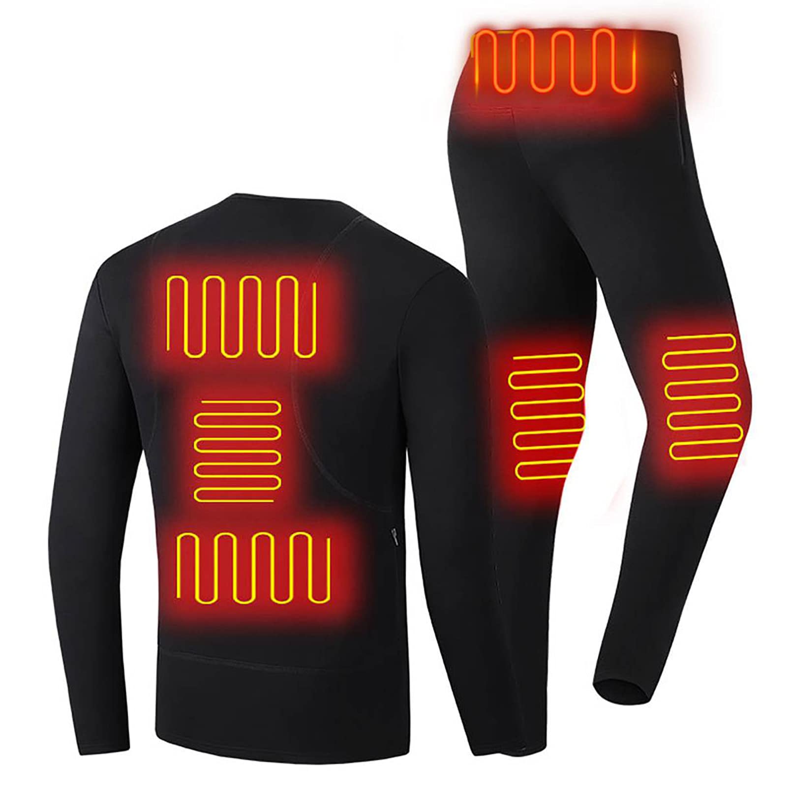 Tuta Intima Riscaldata 6 Aree Riscaldamento Intelligenza Temperatura Costante Camicia e Pantalone Termico Invernale per Uomo Donna (Man 4XL)