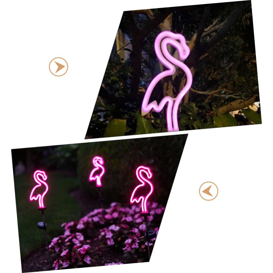 Plastique et Fer Lampe Solaire Flamant Rose Cactus 2 Pièces