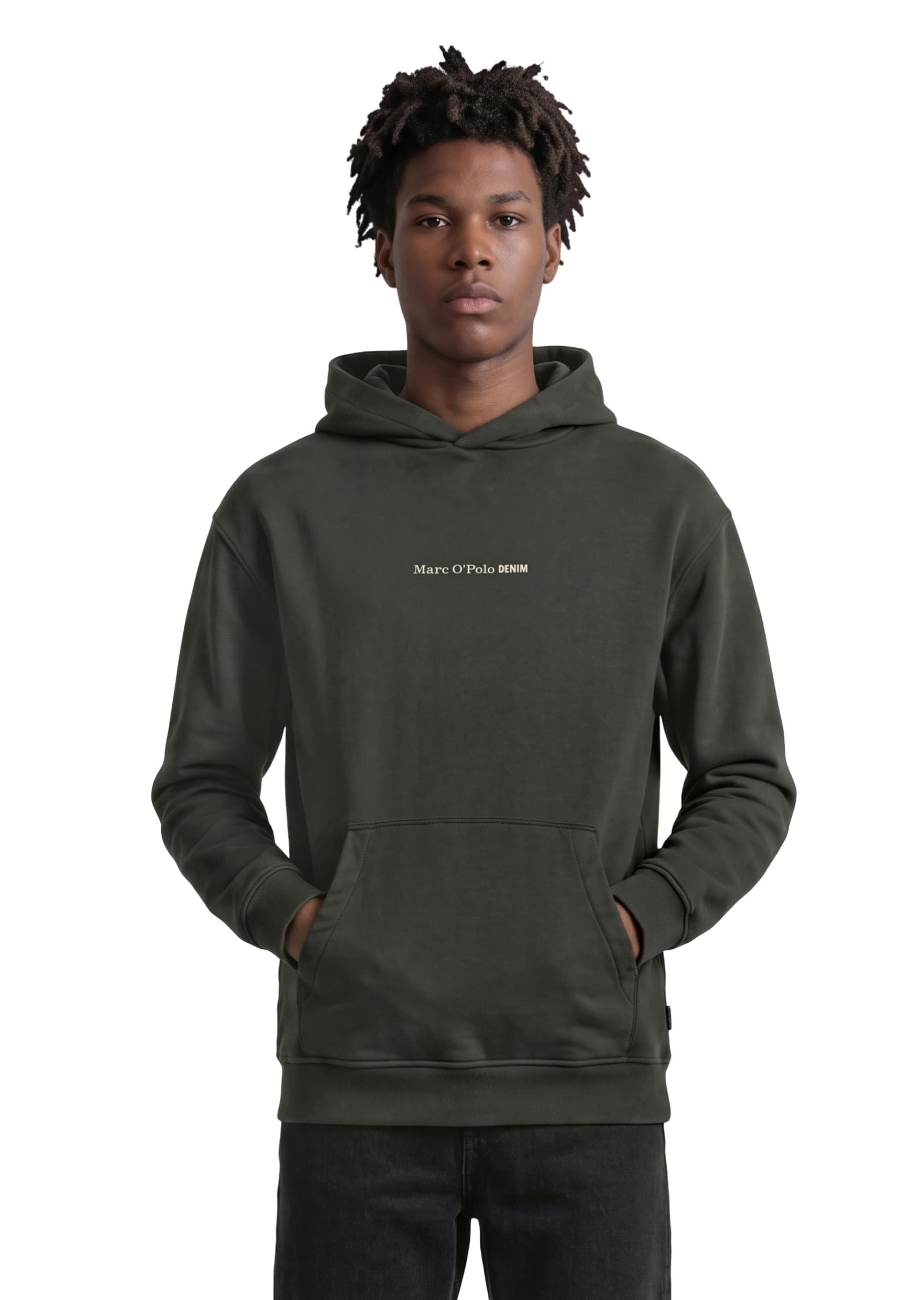 Marc OߴPolo Denim Uomo Felpa con Cappuccio in Cotone bio con Stampa con Logo