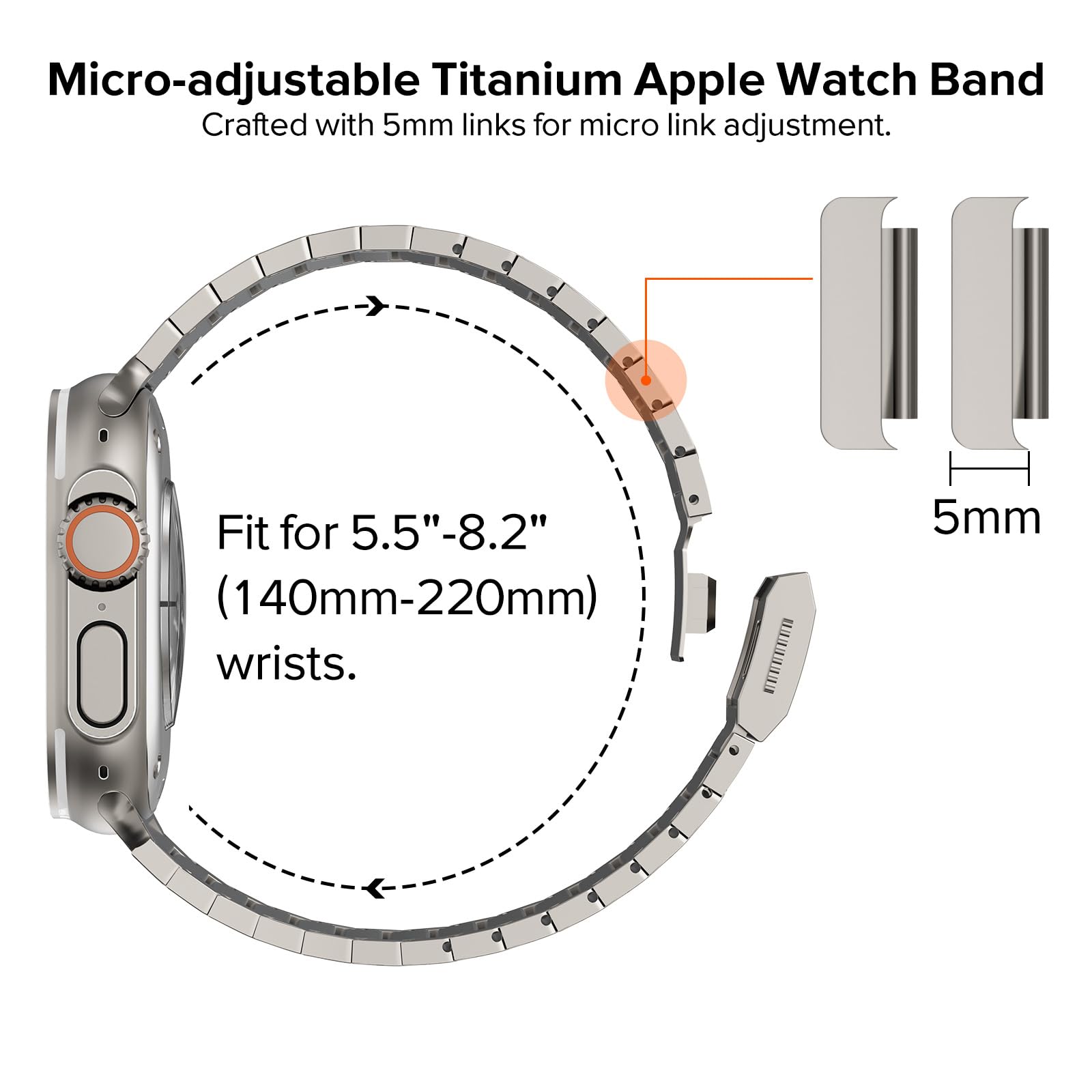 KADES Compatible avec Apple Watch Ultra Band 3/2/1 49 mm pour homme, bracelet avec boucle magnétique pour Apple Watch Series 11/10/9/8/7/6/5/4/SE/3/2/1 46 mm/45 mm/44 mm/42 mm/41 mm/40 mm/38 mm