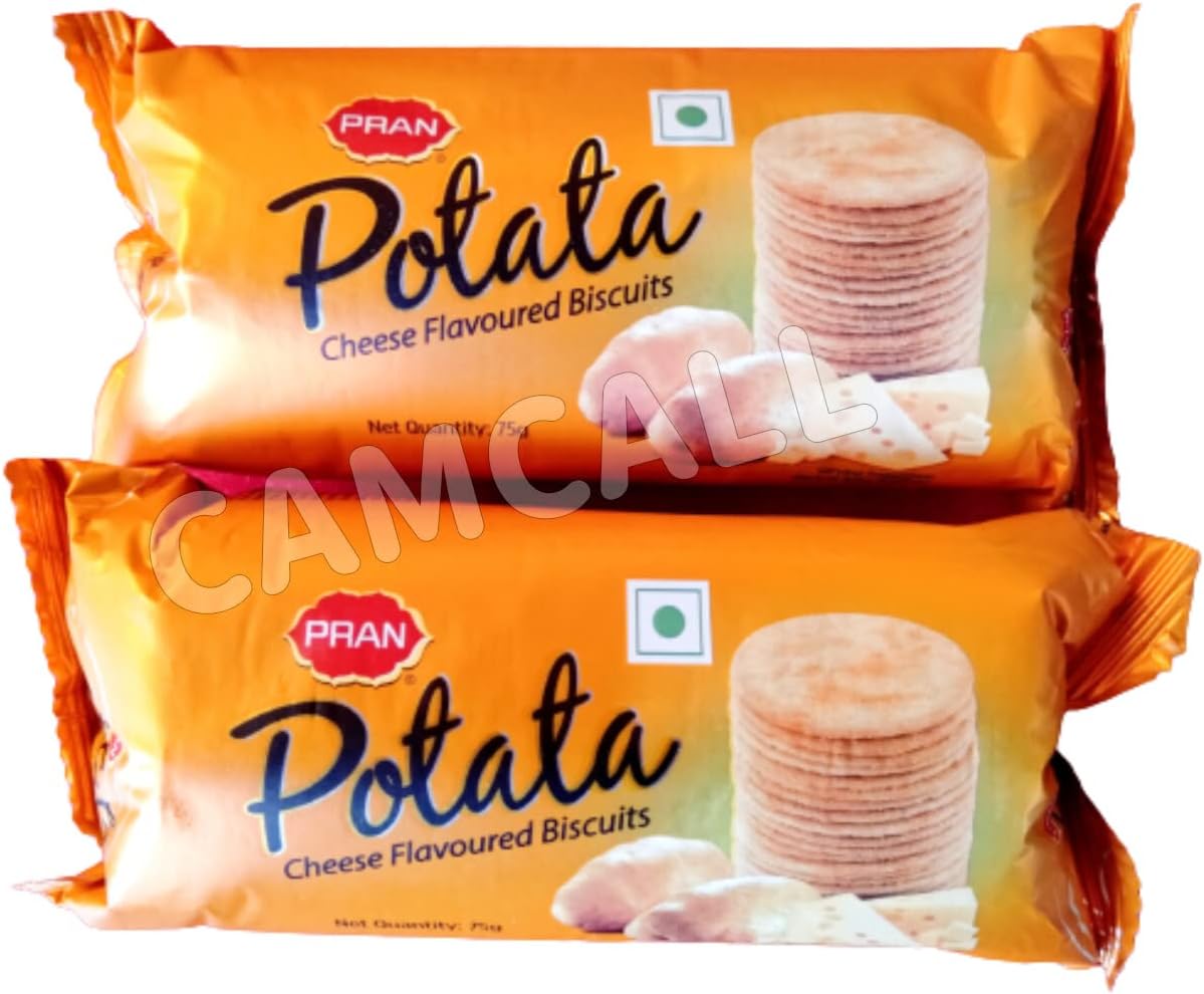 CAMCALL Imported Pran Potata Cheese Flavoured Potato Biscuit- 75Gm Pack of 6nos | 1 Pack of Potato Cracker Free