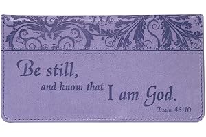 Premium Faux Leather Checkbook Cover with Uplifting Scripture