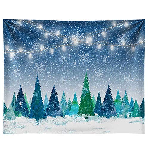 Flash Deals - 50% OFF Funnytree 10x8ft Durable Fabric Christmas Forest Party Backdrop No Wrinkles Winter Wonderland Xmas Night Snow Landscape Photography Background Snowflakes Tree Decor Banner Portrait Photo Studio