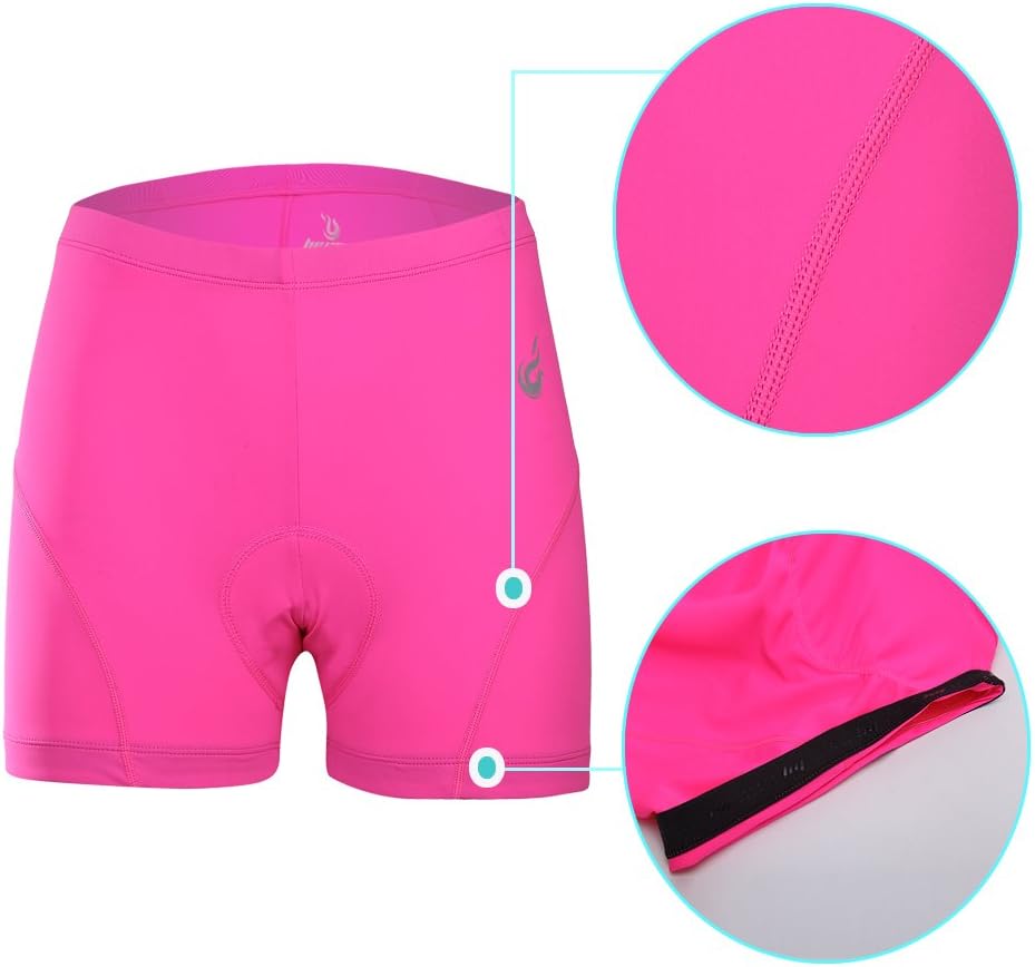 beroy Womens Padded Bike Shorts,Cycling Shorts Women Padded X-Large Black+red