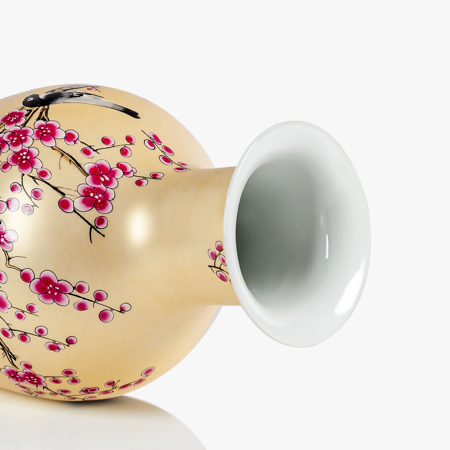Qinlang 14 Keramische Vazen voor Bloemen, Gele Bloemvaas voor