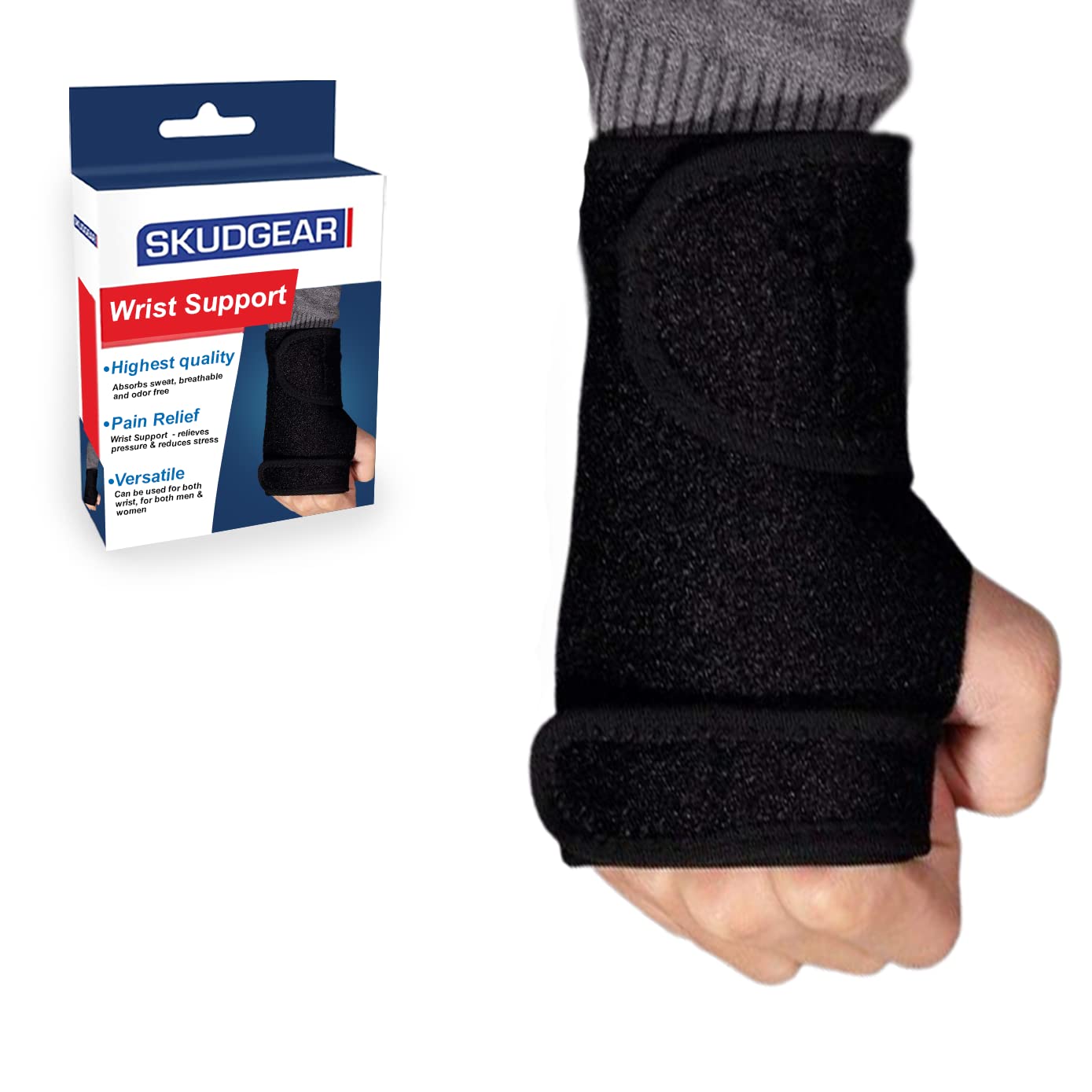 Skudgear Right Wrist Support Brace | with Removable Steel Plate for Sports Injuries | Pain Relief Carpal Tunnel Splint Wrap | Palm Support | Thumb Support Men Women | Fingertip Compression Gloves (B07XK7YCKV) Amazon Price History, Amazon Price Tracker
