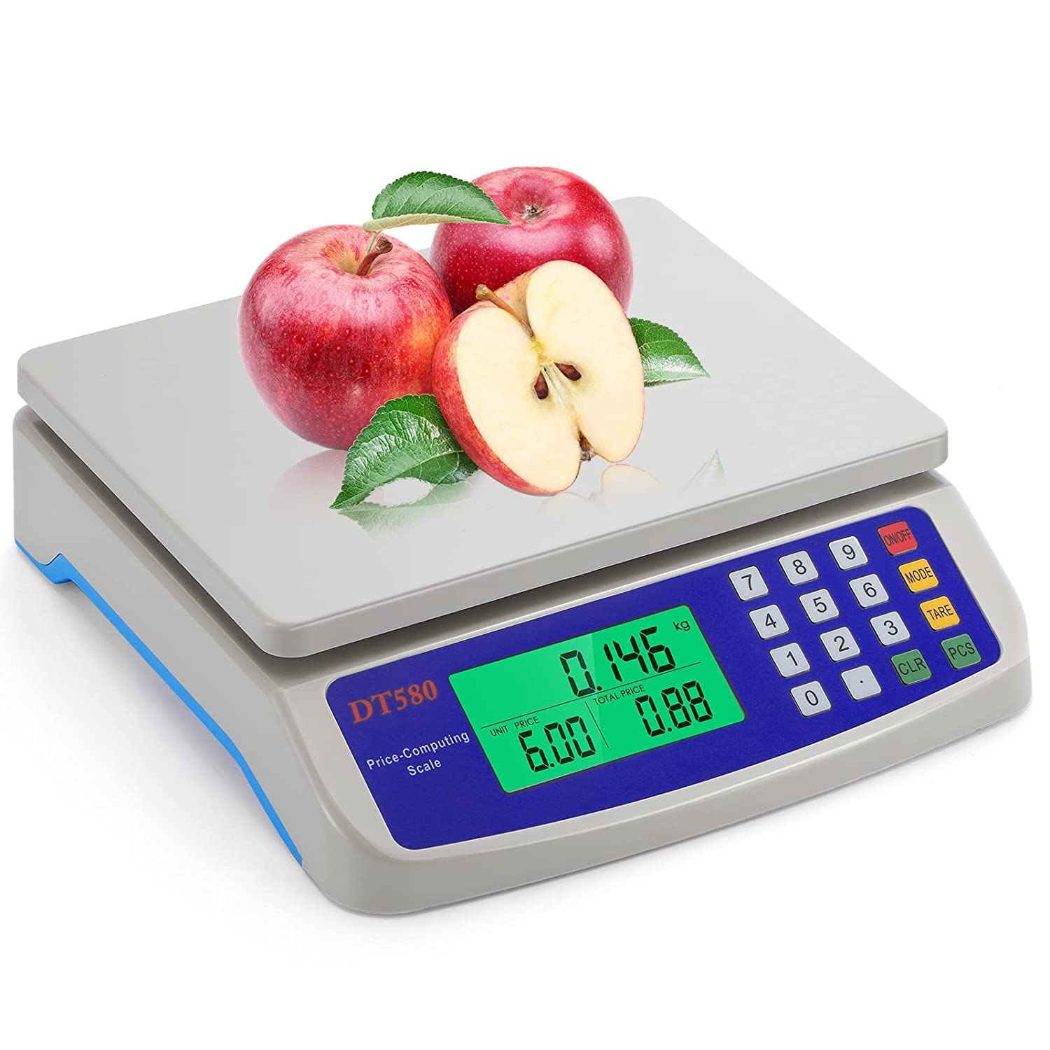 BonvoisinPrice Computing Scale 30kg/66lb, kg/lb Conversion, Counting Function, Large LCD Display, Digital Pricing Retail Weighing Market Scales for Commercial Shops (30kg/66lb)