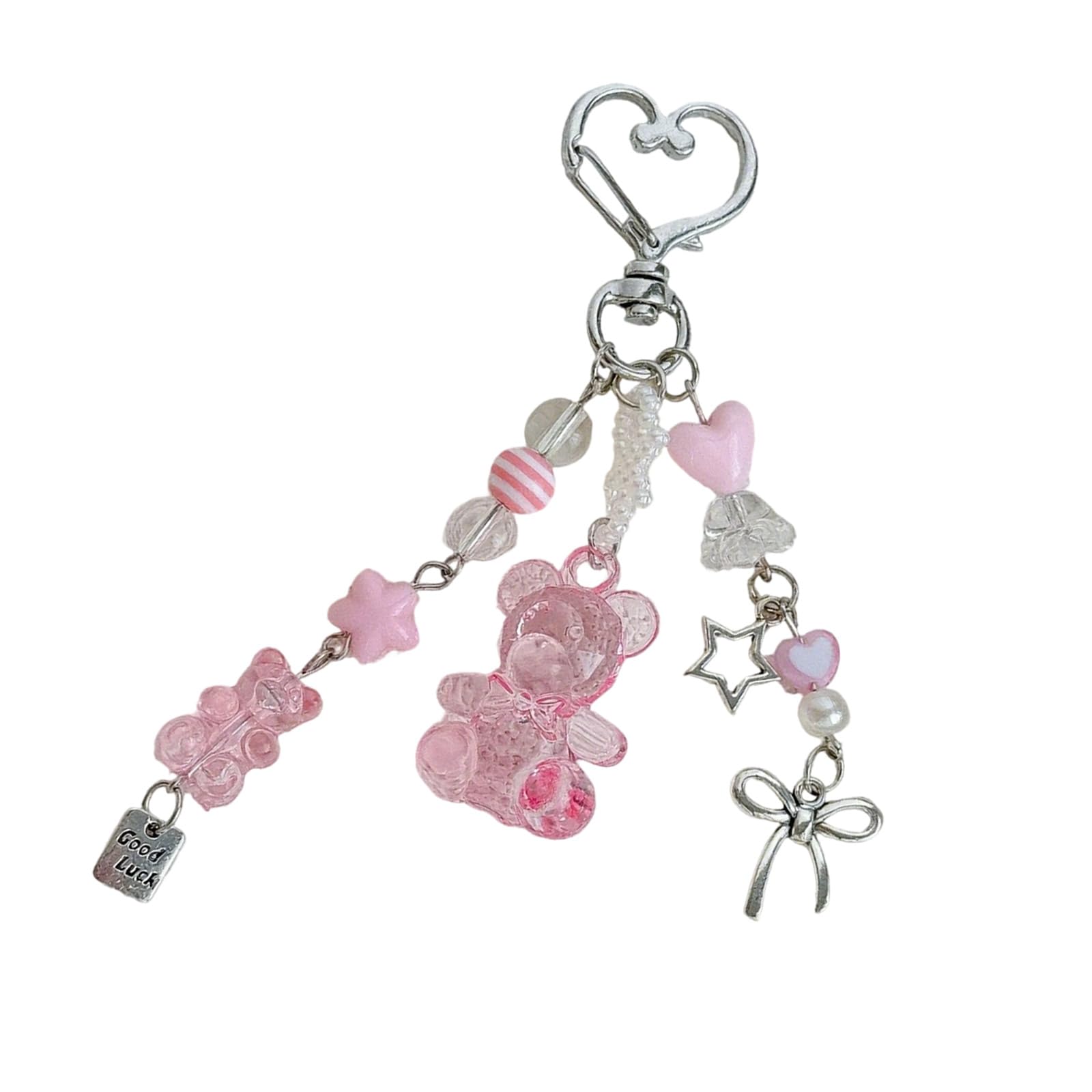 Elegant Frosted Rosin Bear Keychain For Phone Access Jewelry Thin Permanent Unisex Gift Lovely Animal Keychain Jewelry, A