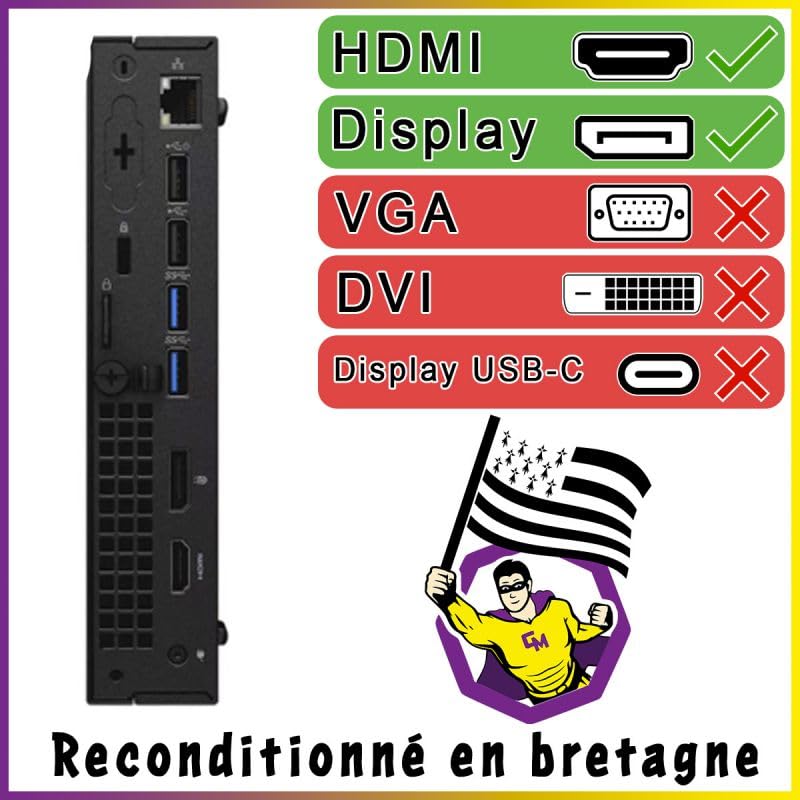 PC Dell Optiplex 3050 Micro Intel I5-6500T RAM 16GB SDD 240GB W11 WiFi (ricondizionato)