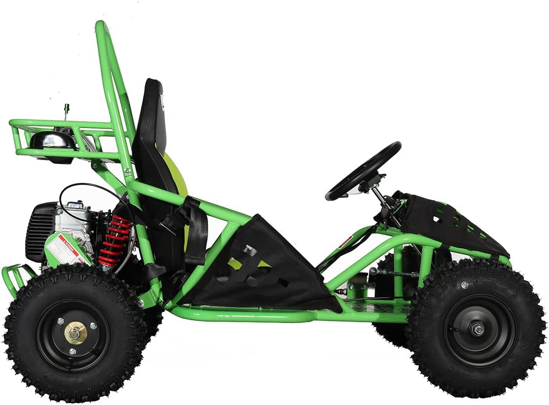 X-PRO Rover 50 Go Kart Gas Powered Pull Start Go Cart Rear Disc Brake with 6" Wheels (Green)