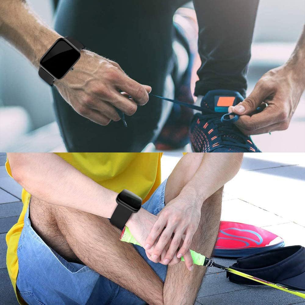 ViCRiOR Paquete de 3 correas compatibles con Woneligo/Fitpolo Smart Watch IDW13, correa de repuesto de silicona suave de 22 mm para reloj FITVII H56/ENOMIR ID208BT/TOOBUR IDW16/MILOUZ IDW19 para