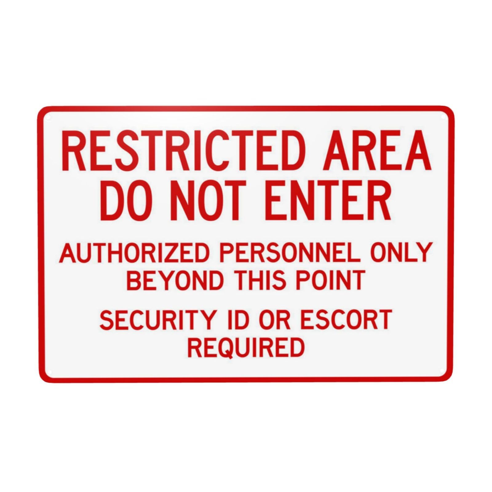 Deep Area Retro Safety Notice Sign, Core Restricted Zone Need Security Confirmation Before Formal Entry Plaque 12x8 Inch